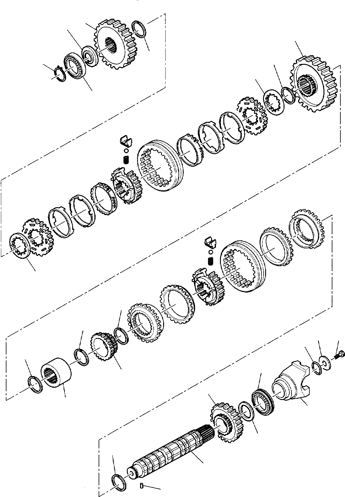 Схема запчастей Komatsu WB140-2 - ТРАНСМИССИЯ (WD) (/) РАМА