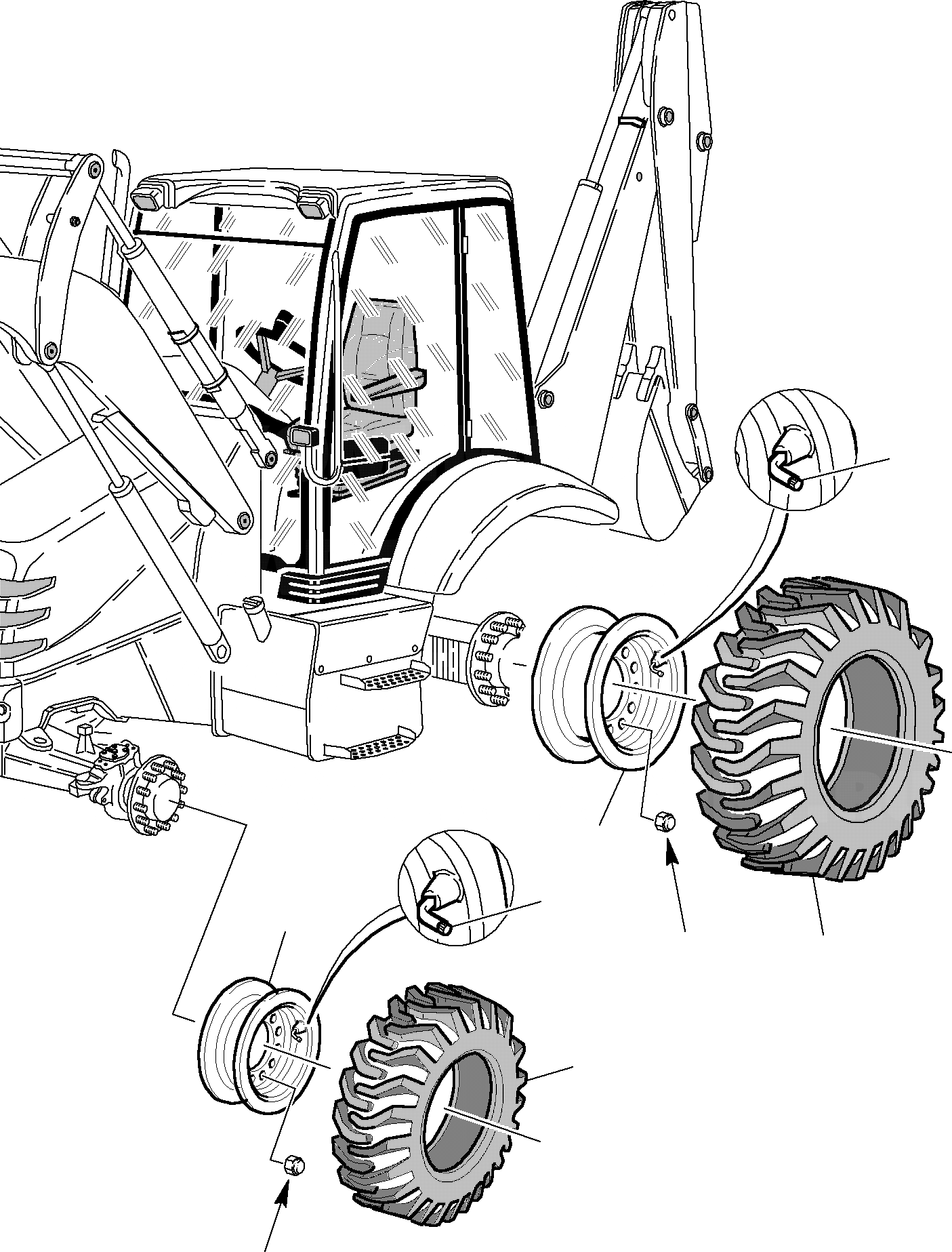 Схема запчастей Komatsu WB140-2 - КОЛЕСА (WD) РАМА