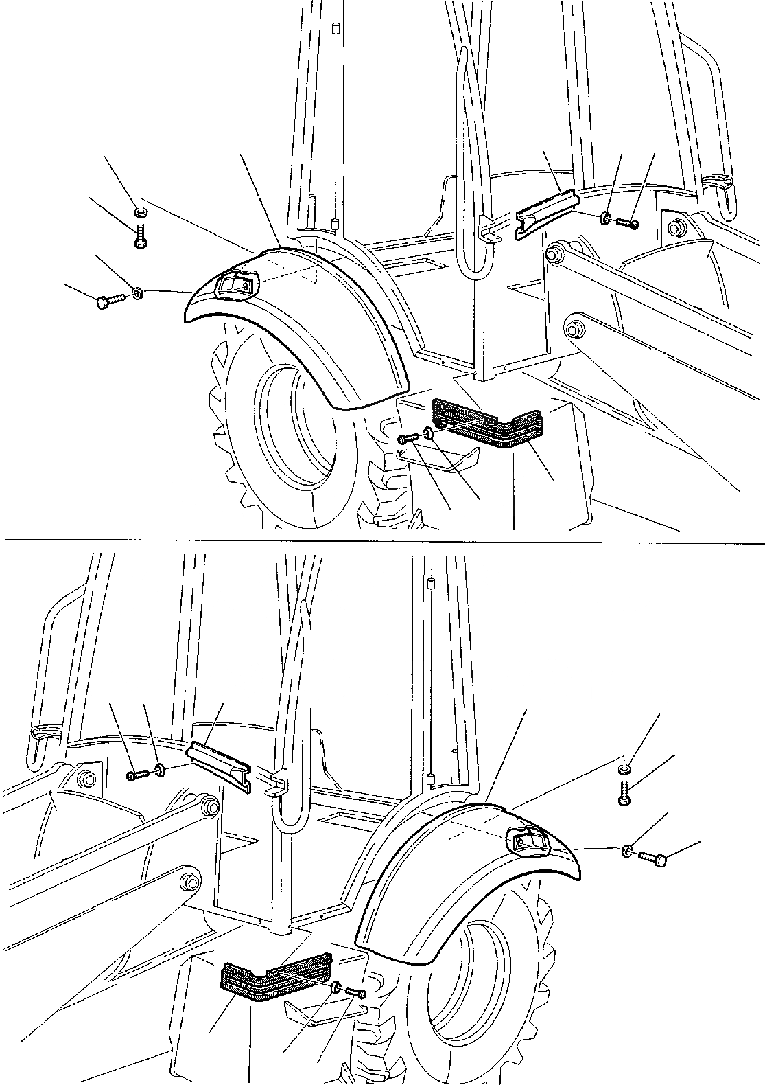 Схема запчастей Komatsu WB140-2 - КРЫШКИ (/) ЧАСТИ КОРПУСА И КАБИНА