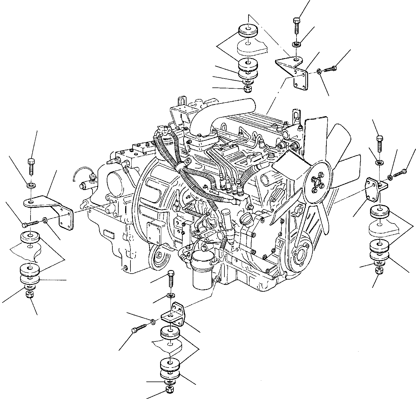 Схема запчастей Komatsu WB140PS-2 - КРЕПЛЕНИЕ ДВИГАТЕЛЯ ЧАСТЬ КОМПОНЕНТЫ ДВИГАТЕЛЯ И ЭЛЕКТРИКА