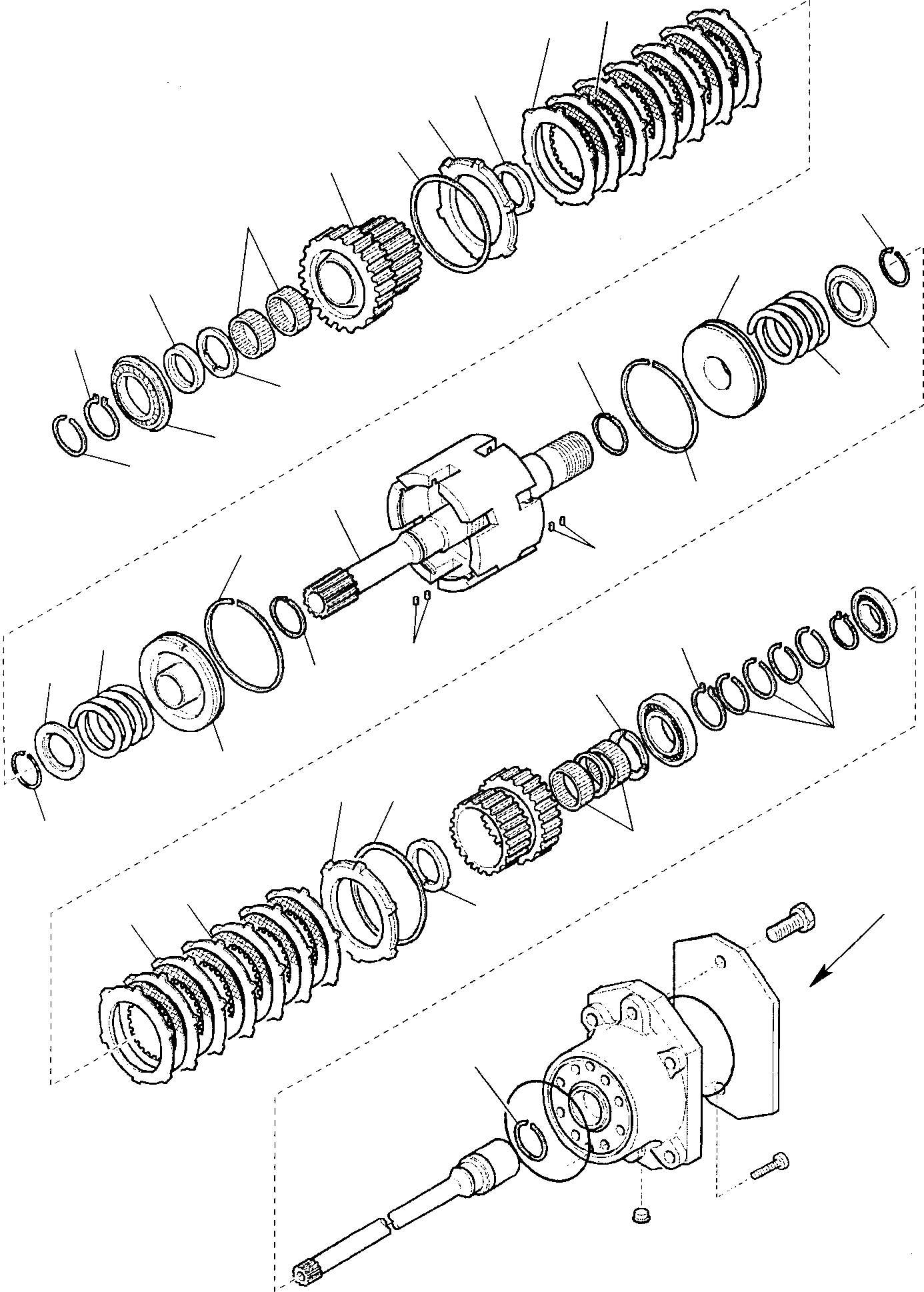 Схема запчастей Komatsu WB140PS-2 - ТРАНСМИССИЯ (/) РАМА