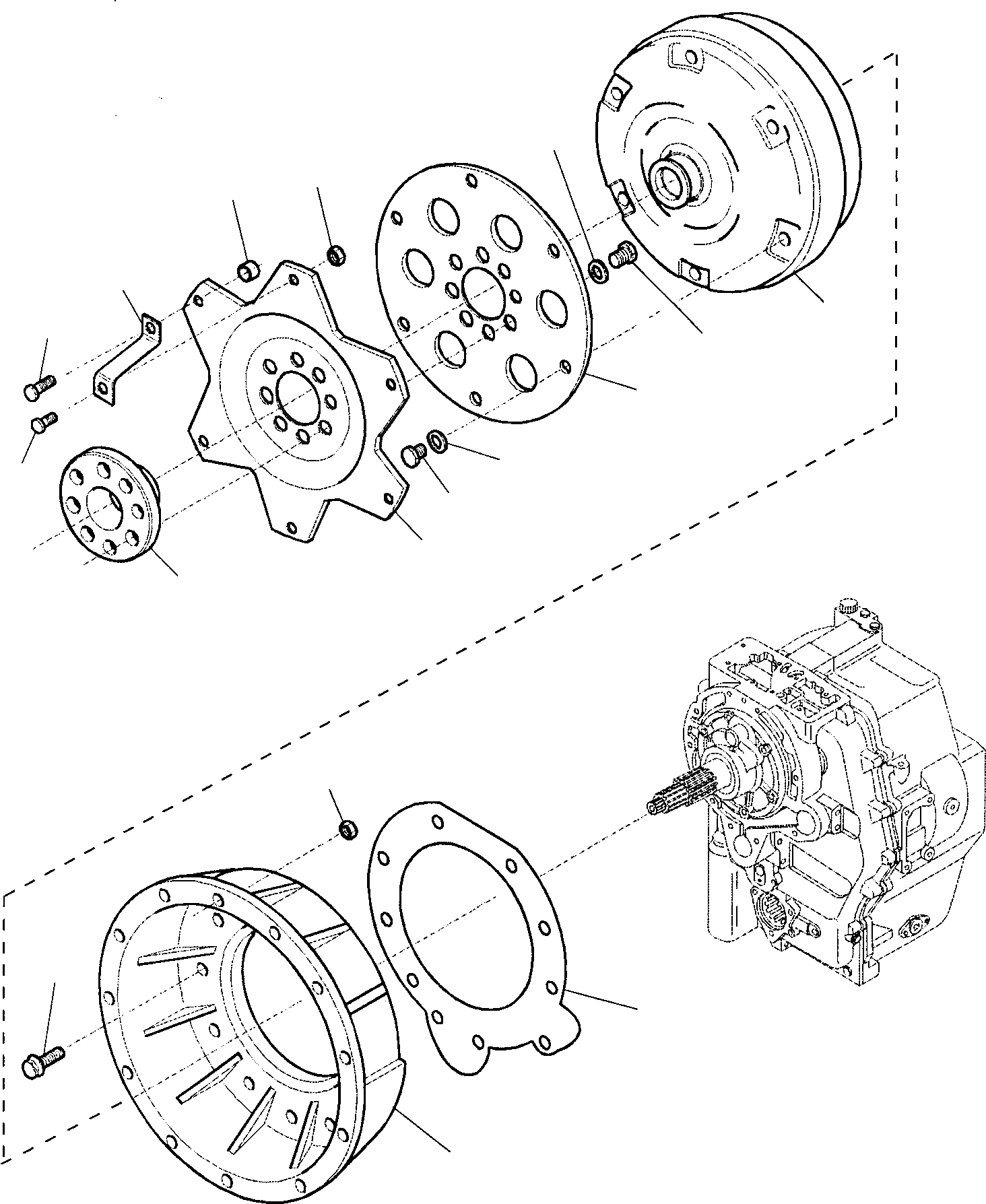 Схема запчастей Komatsu WB140PS-2 - ТРАНСМИССИЯ (/) РАМА