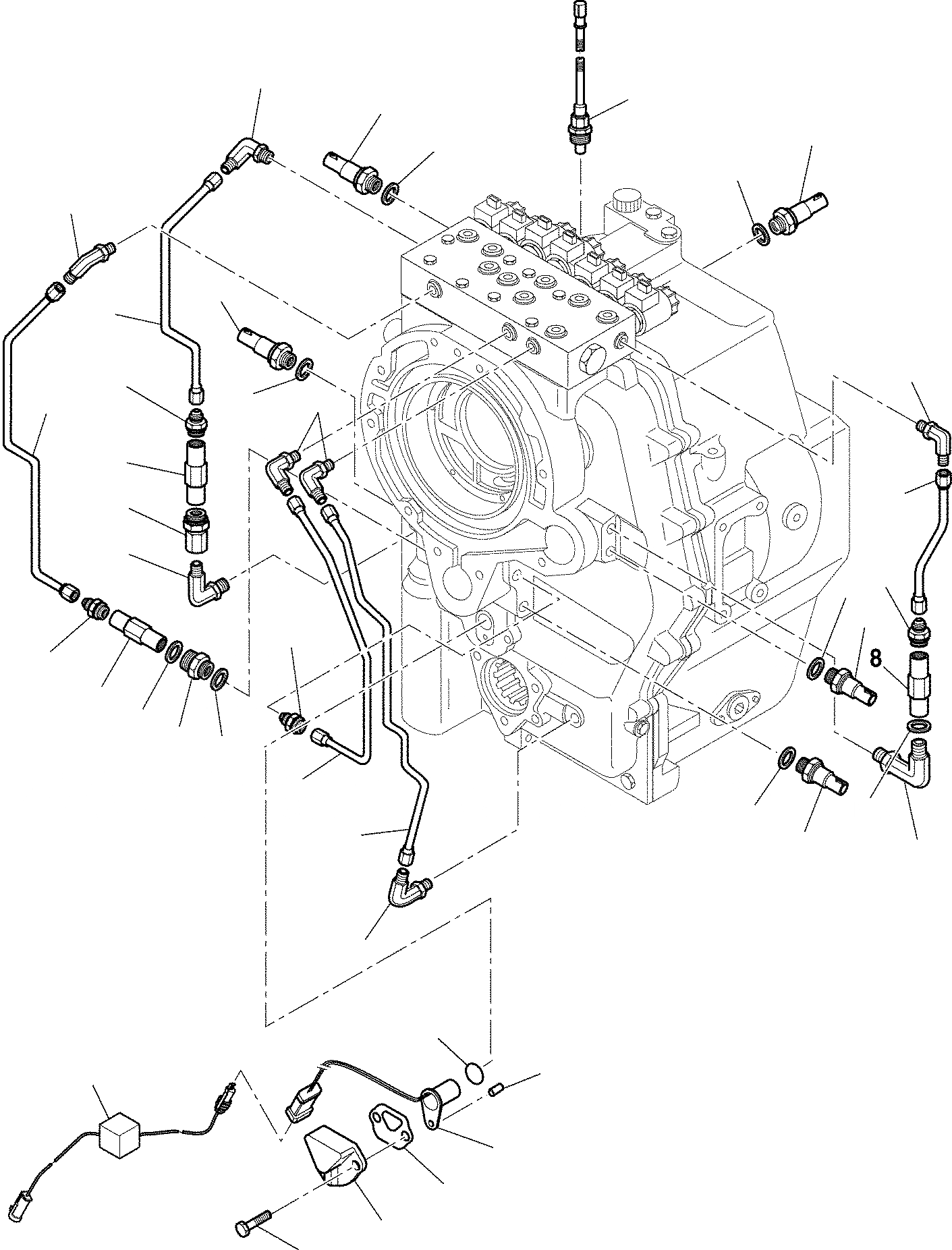 Схема запчастей Komatsu WB140PS-2 - ТРАНСМИССИЯ (/) РАМА