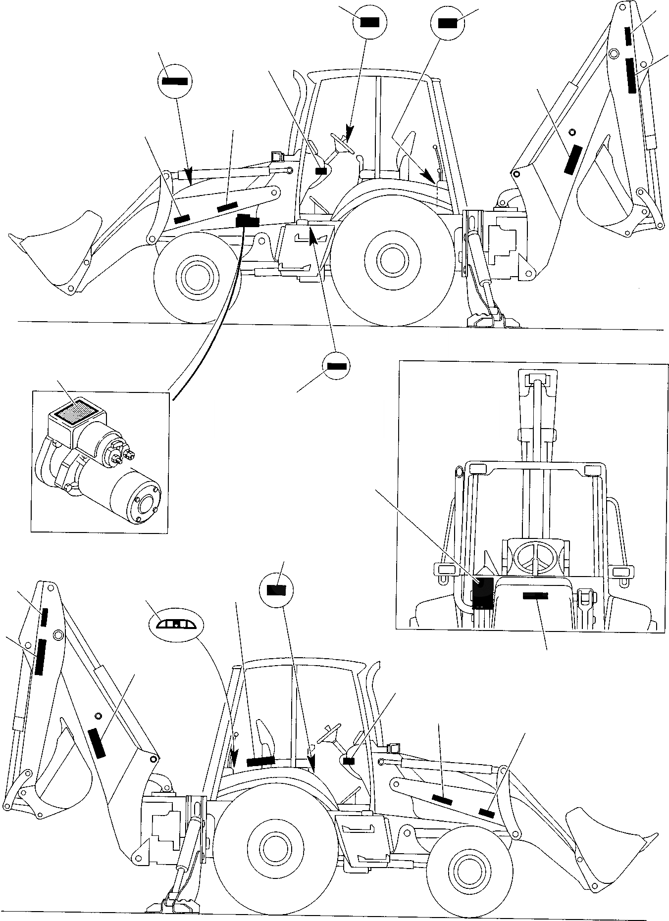 Схема запчастей Komatsu WB140PS-2 - НАКЛЕЙКИ (/) МАРКИРОВКА