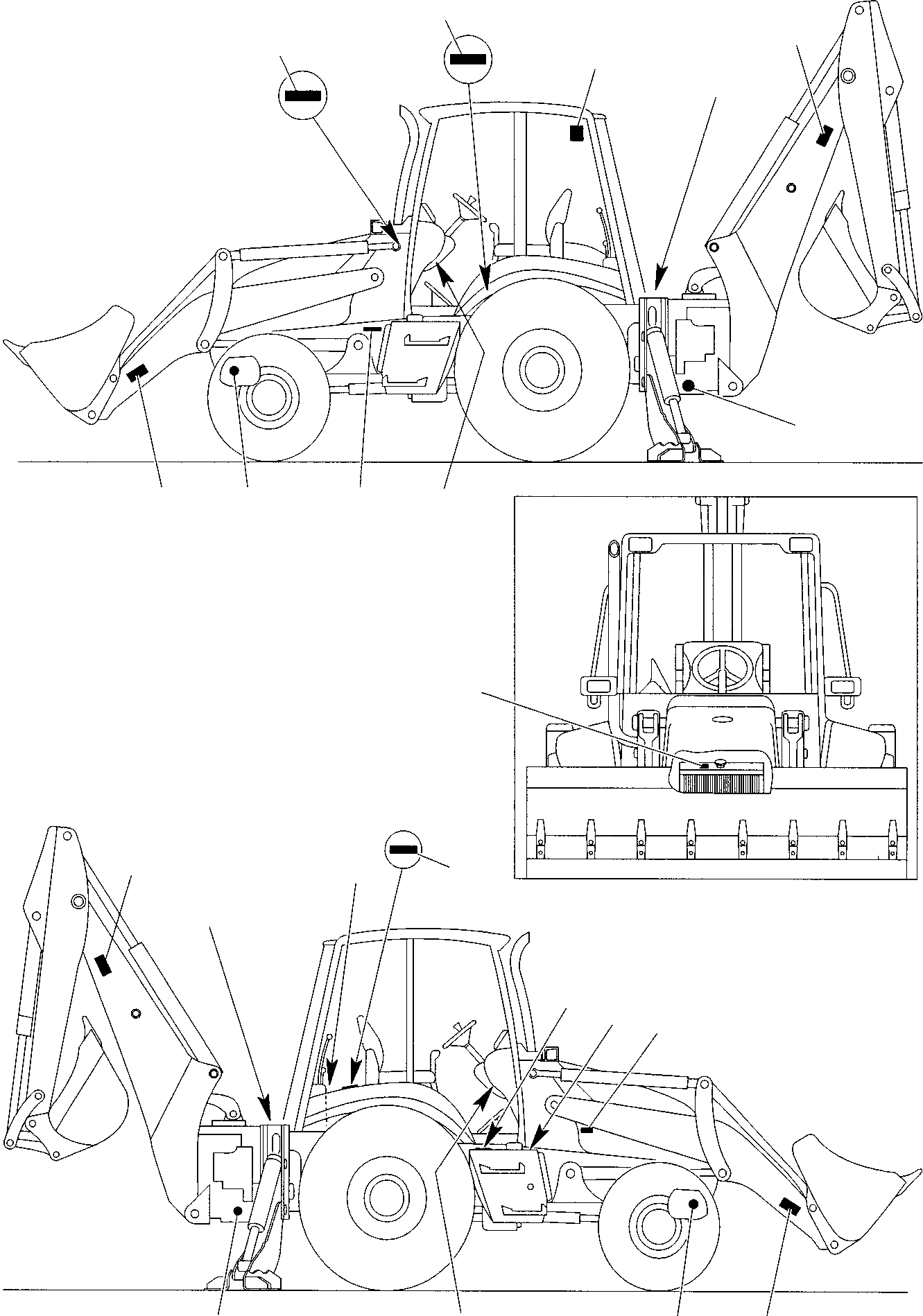 Схема запчастей Komatsu WB140PS-2 - НАКЛЕЙКИ (/) МАРКИРОВКА