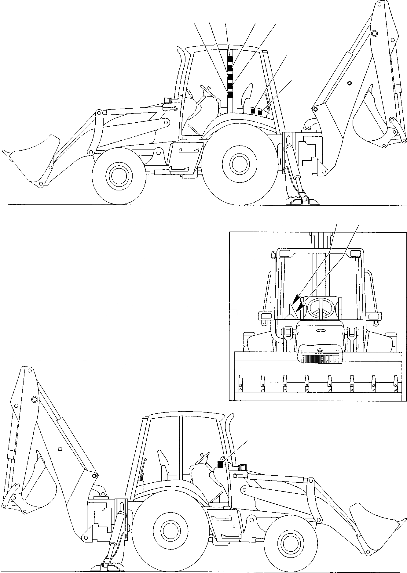 Схема запчастей Komatsu WB140PS-2 - НАКЛЕЙКИ (/) МАРКИРОВКА