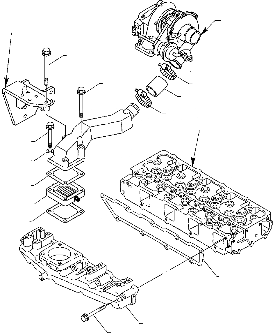 Схема запчастей Komatsu WB140PS-2 - ВСАСЫВАЮЩ. ПАТРУБОК ДВИГАТЕЛЬ