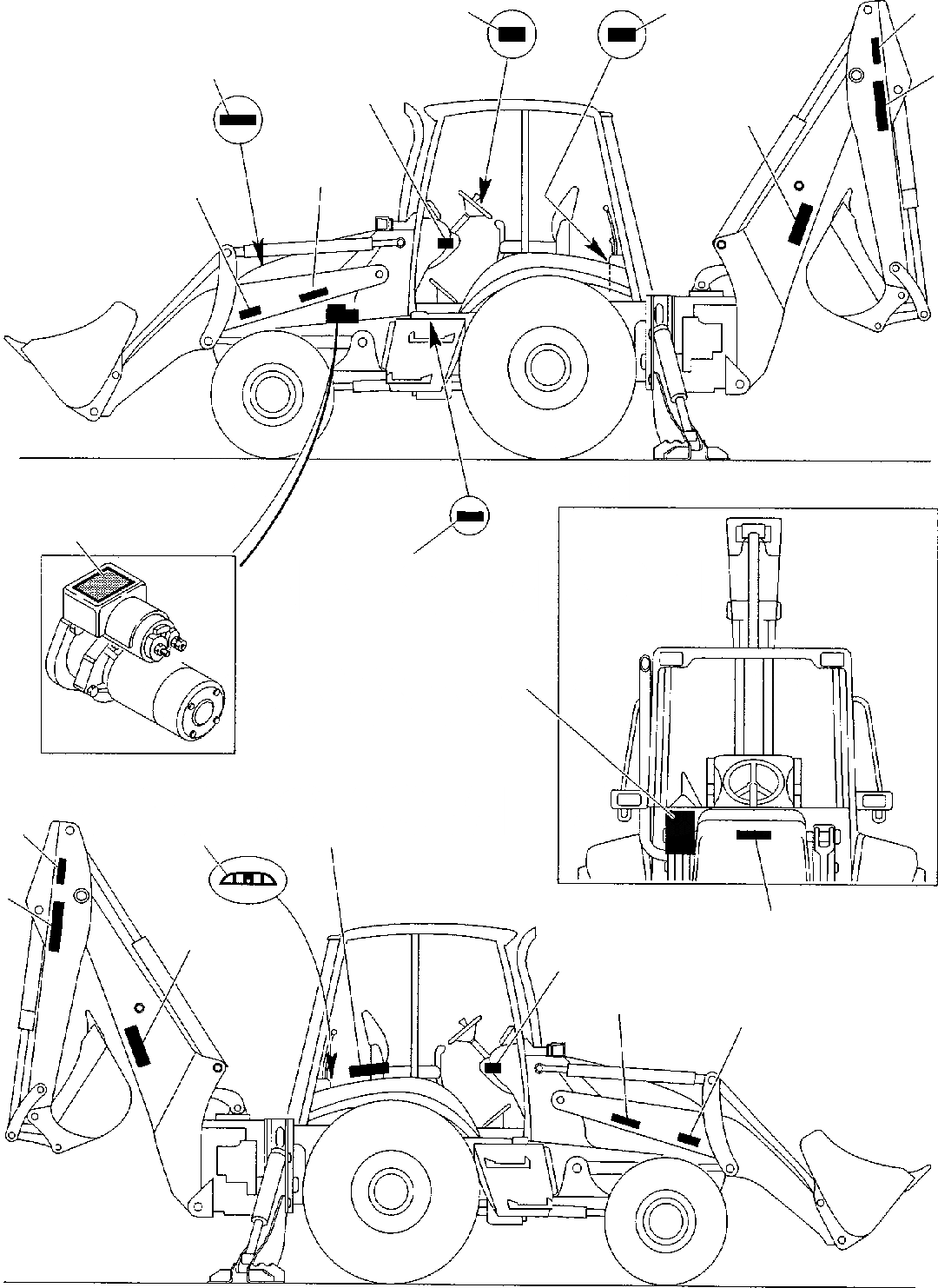 Схема запчастей Komatsu WB140PS-2 - НАКЛЕЙКИ (/) МАРКИРОВКА