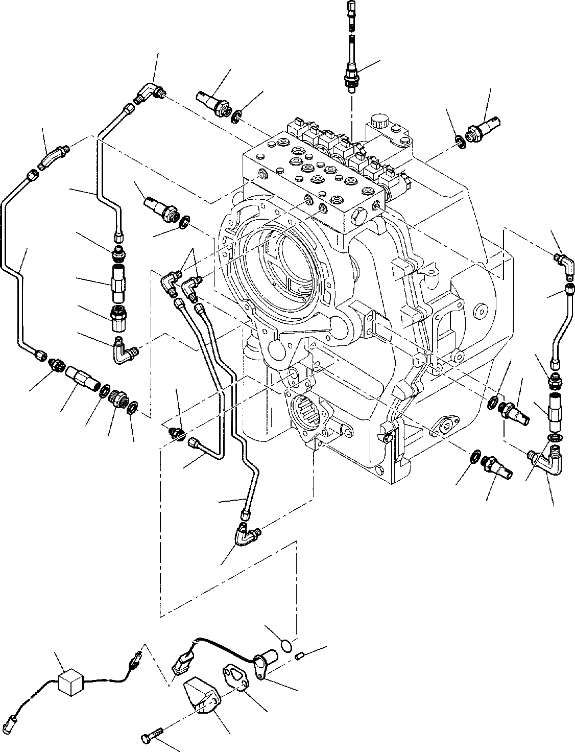 Схема запчастей Komatsu WB140PS-2 - ТРАНСМИССИЯ (/) РАМА