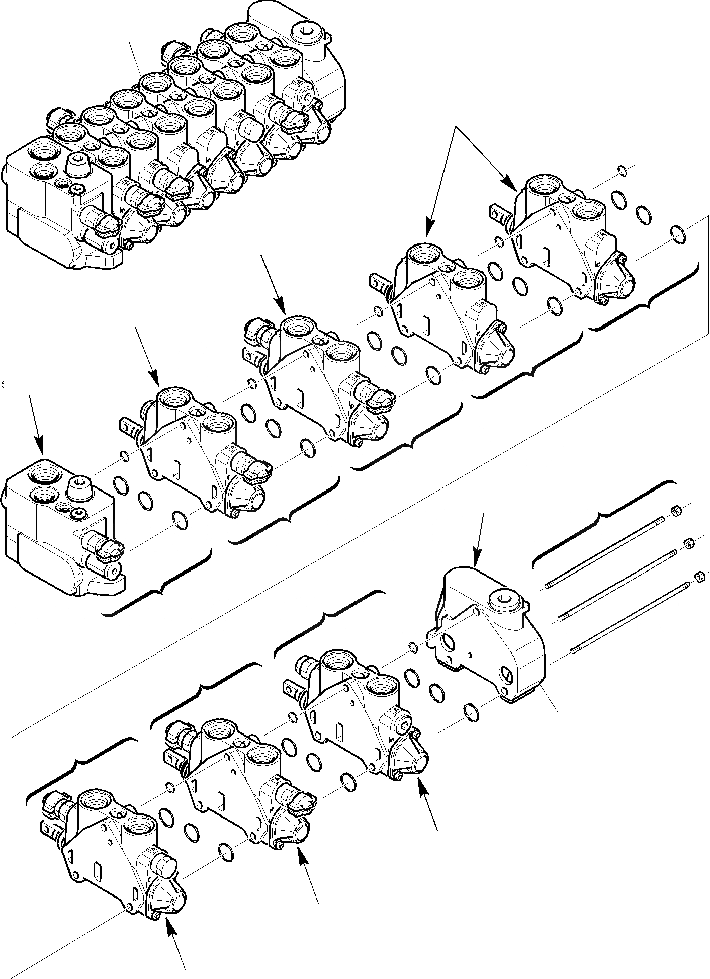 Схема запчастей Komatsu WB140PS-2 - УПРАВЛЯЮЩ. КЛАПАН (7 SECTION) (ФИКСИР. РУКОЯТЬ) ГИДРАВЛИКА РАБОЧЕЕ ОБОРУДОВАНИЕ