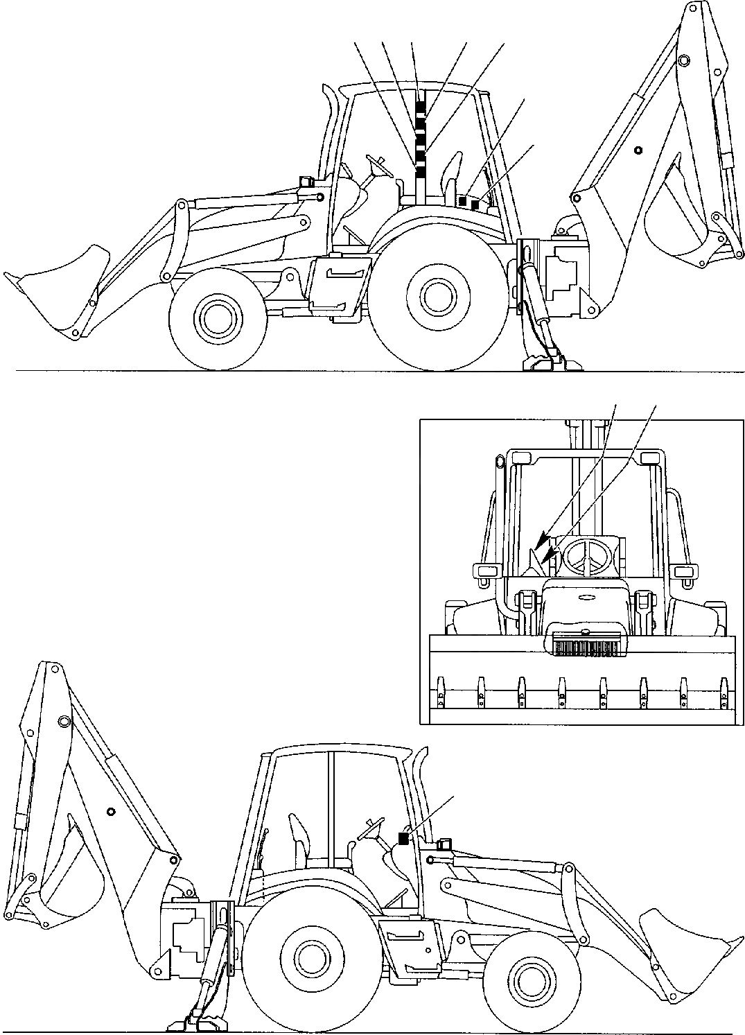 Схема запчастей Komatsu WB140PS-2 - НАКЛЕЙКИ (/) МАРКИРОВКА