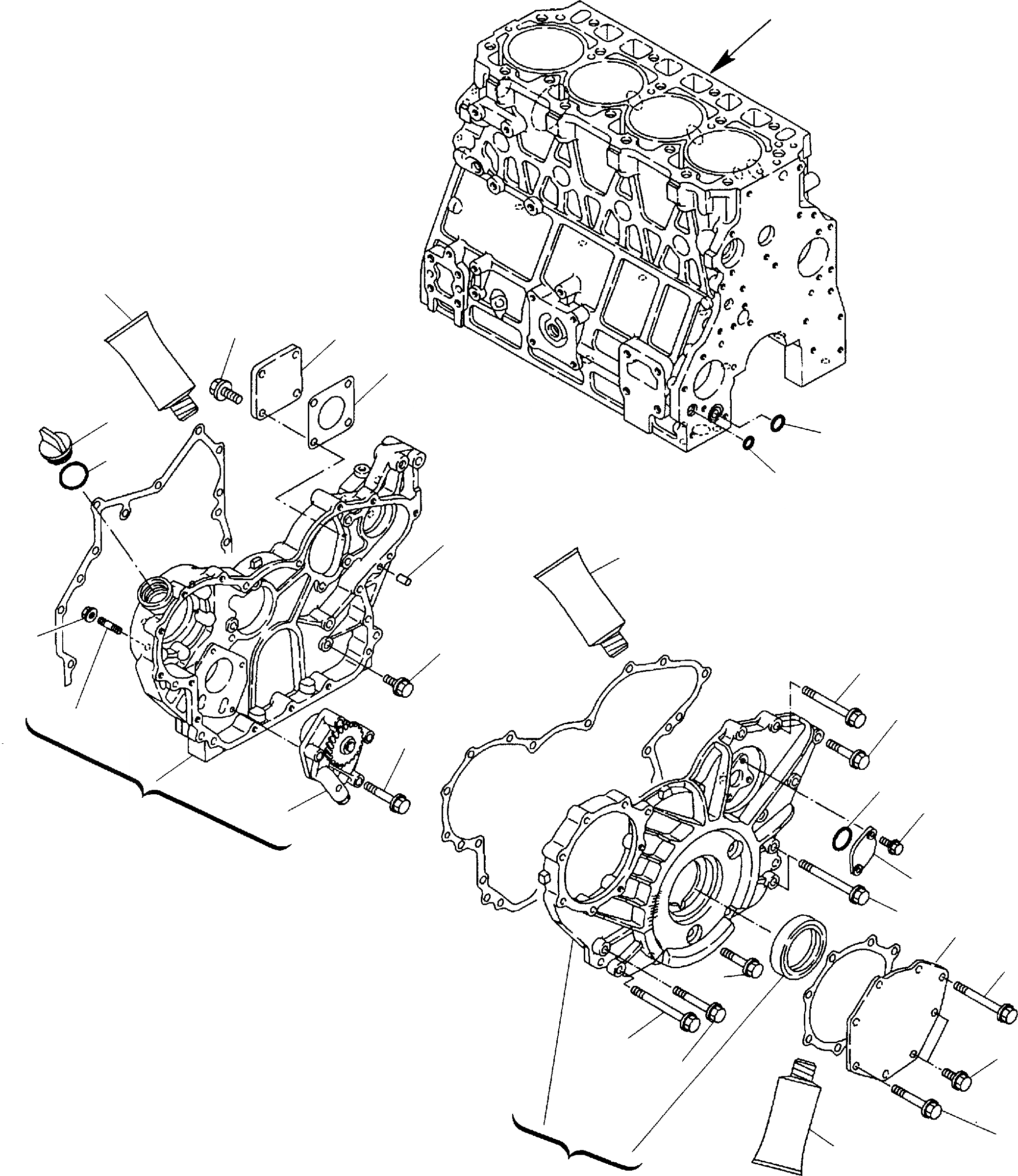 Схема запчастей Komatsu WB150-2 - КОЖУХ ШЕСТЕРЕН. ПЕРЕДАЧИ ДВИГАТЕЛЬ