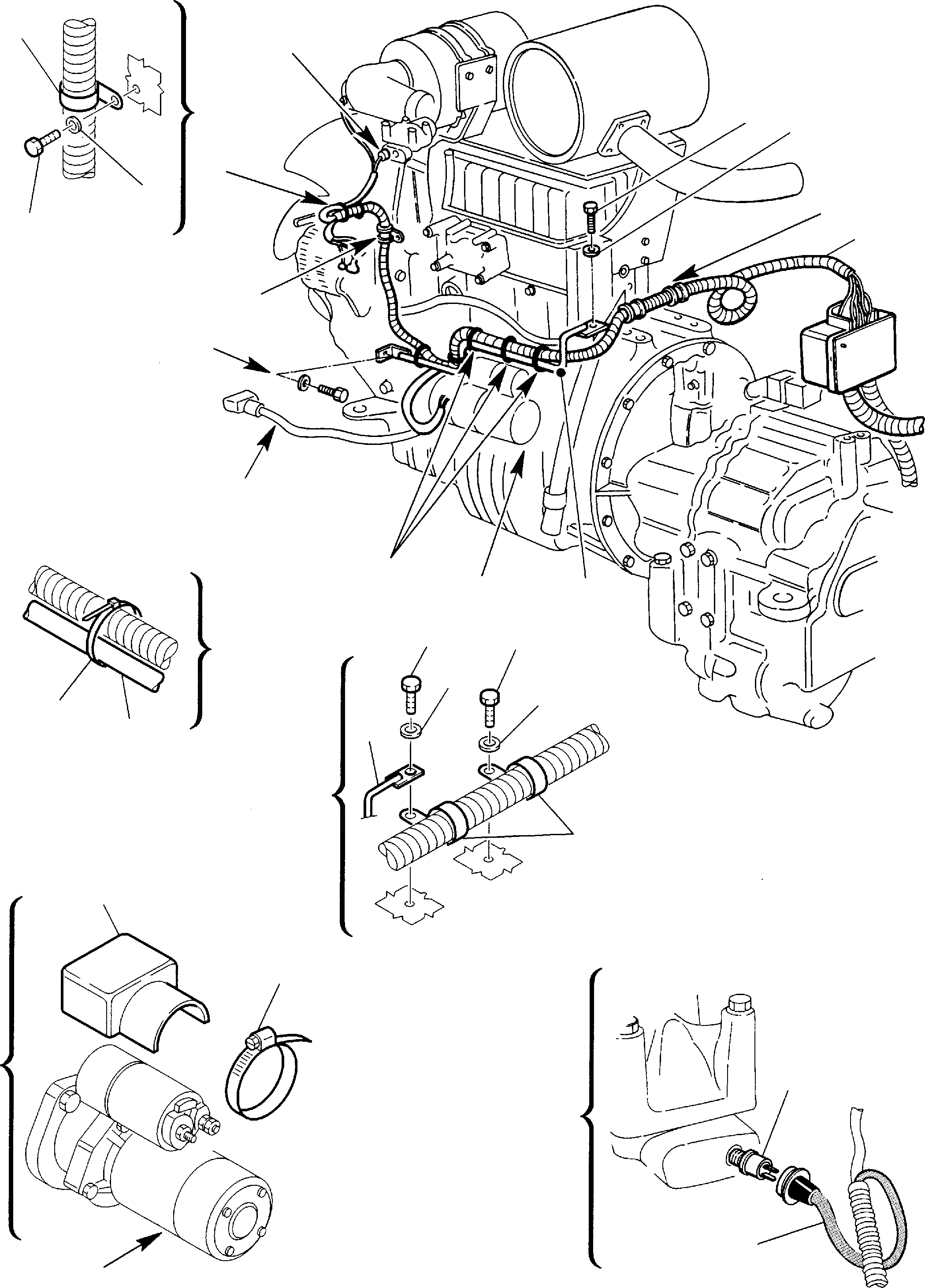 Схема запчастей Komatsu WB150-2 - ЭЛЕКТРИКА (/) КОМПОНЕНТЫ ДВИГАТЕЛЯ И ЭЛЕКТРИКА