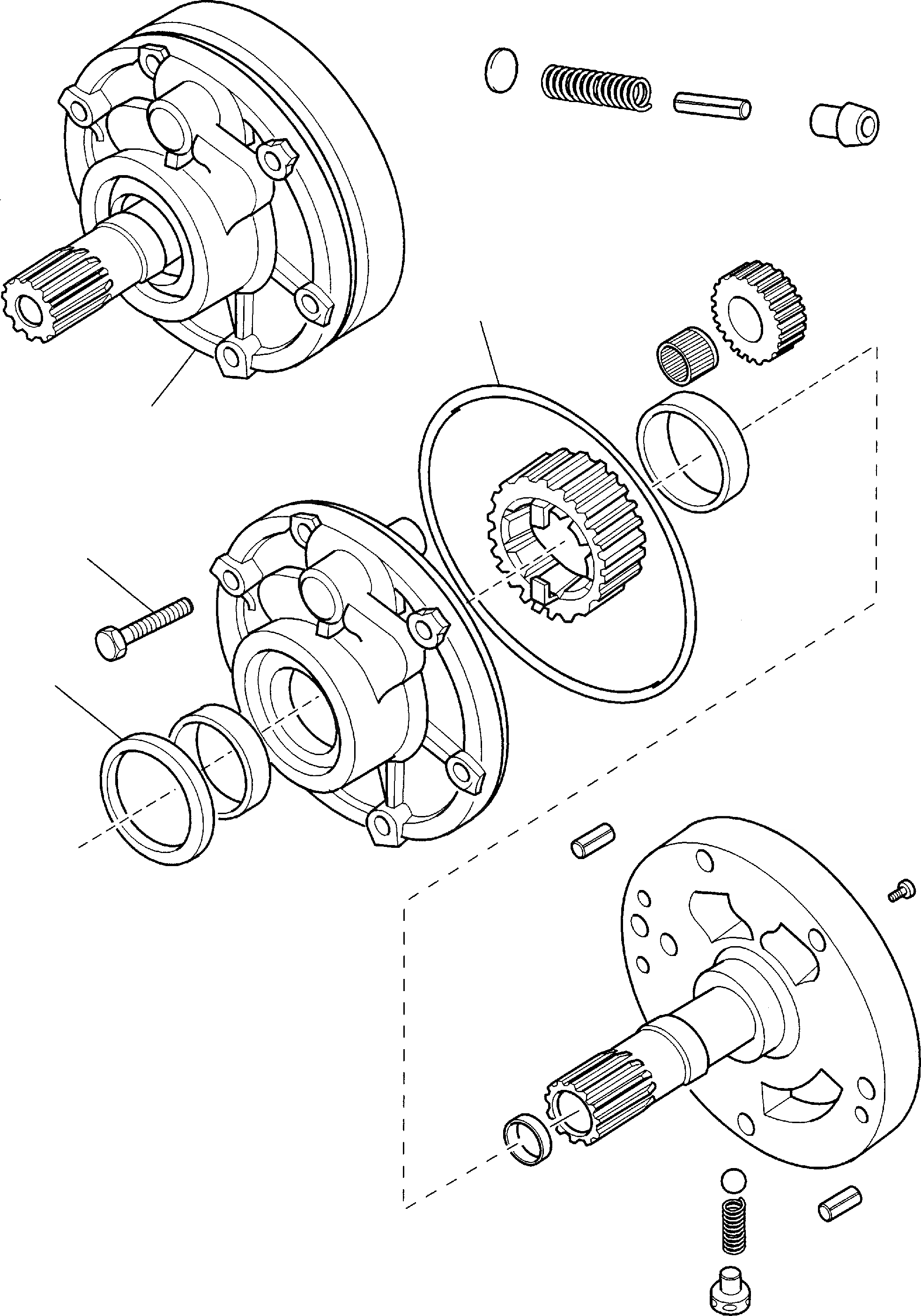 Схема запчастей Komatsu WB150-2 - ТРАНСМИССИЯ (WD) (/) РАМА