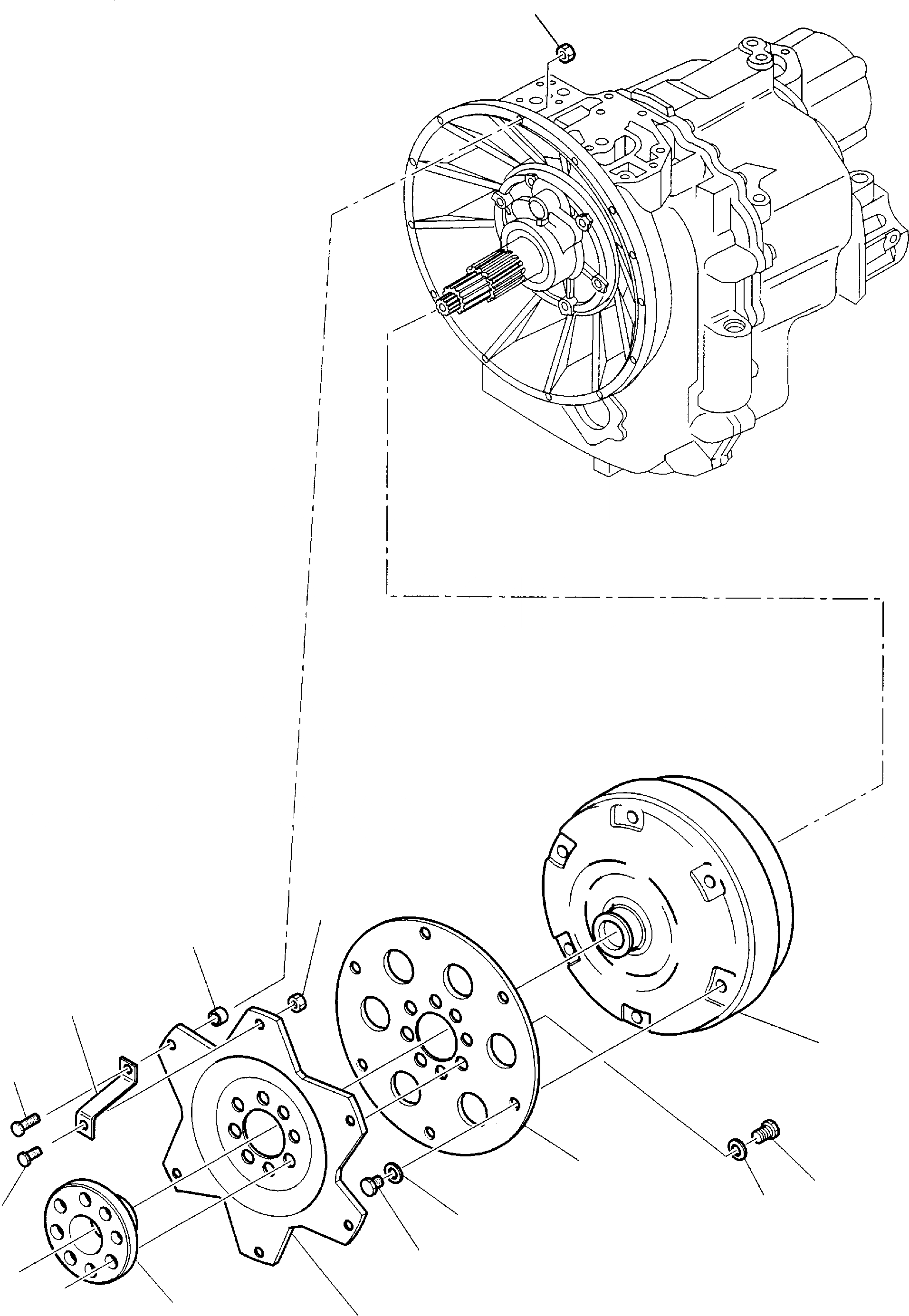 Схема запчастей Komatsu WB150-2 - ТРАНСМИССИЯ (WD) (/) РАМА