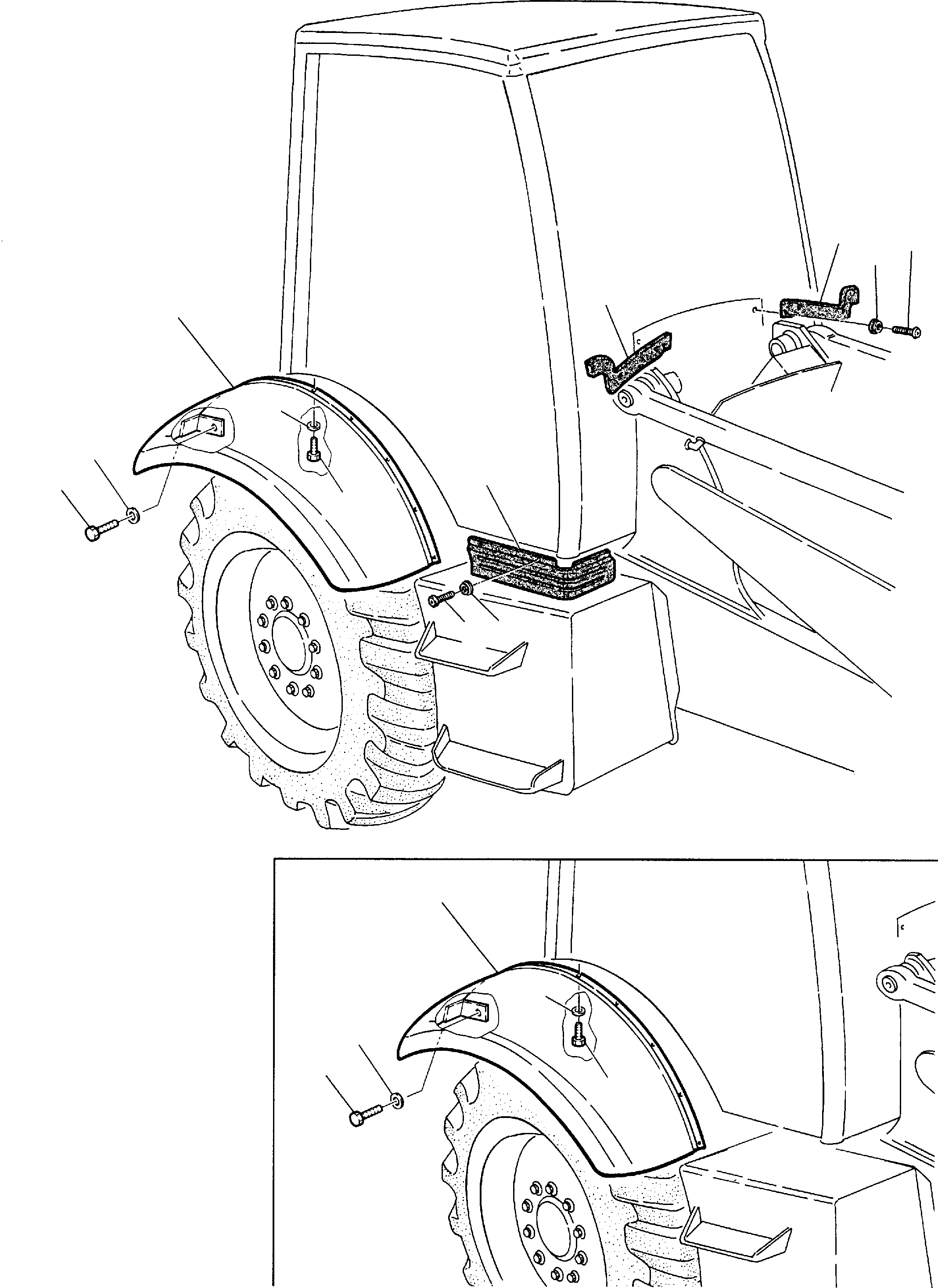 Схема запчастей Komatsu WB150-2 - КРЫШКИ (/) ЧАСТИ КОРПУСА И КАБИНА