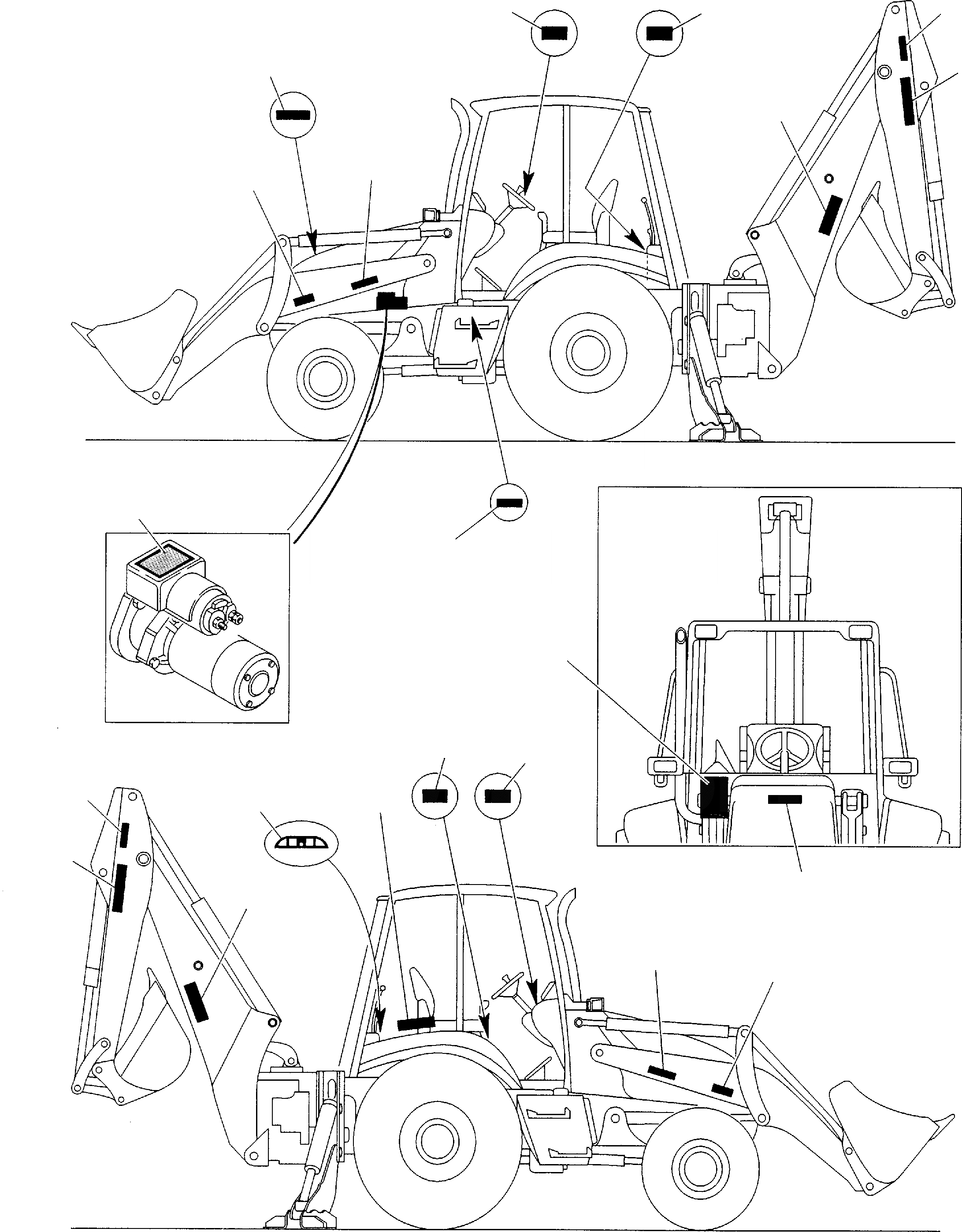 Схема запчастей Komatsu WB150-2 - НАКЛЕЙКИ (/) МАРКИРОВКА