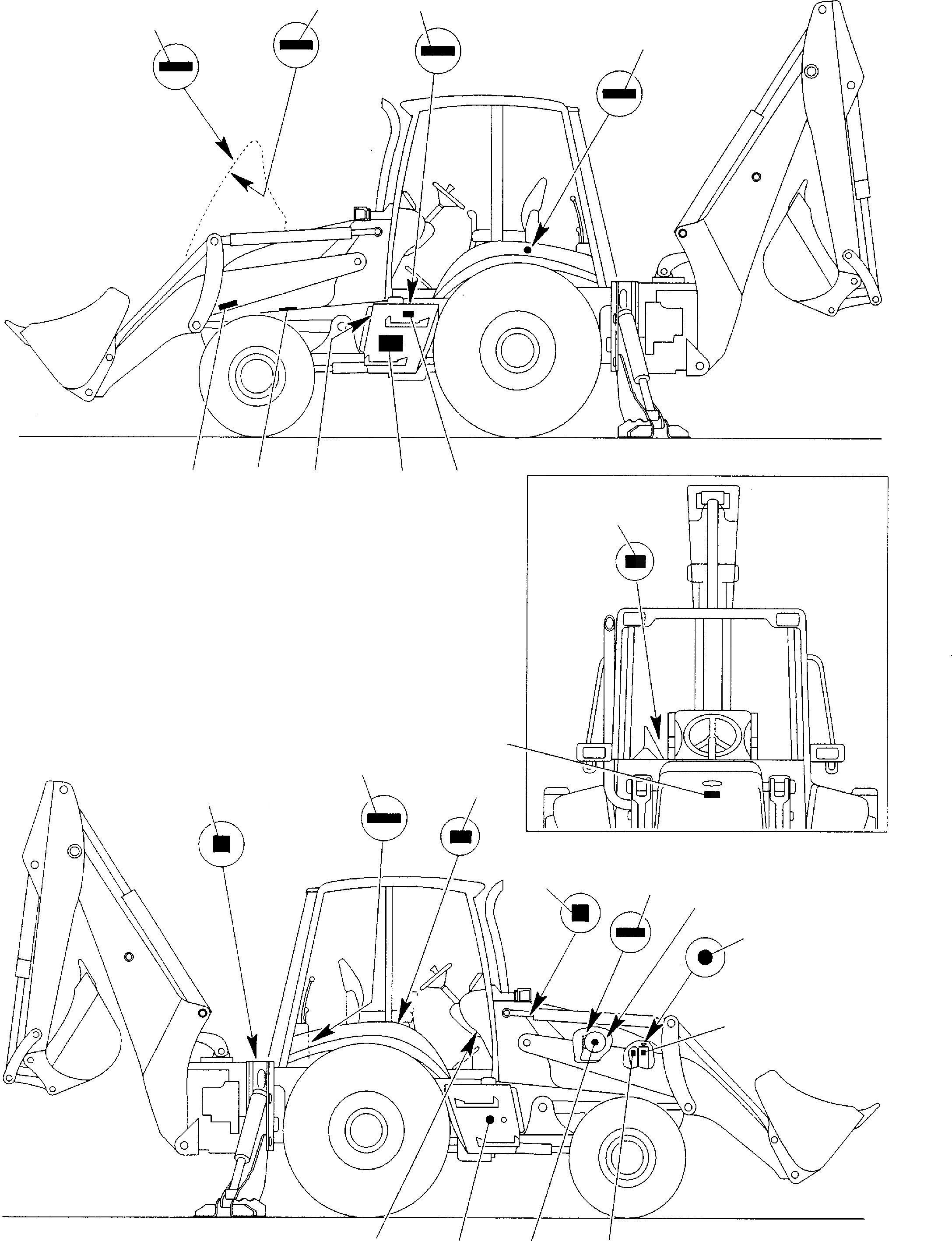 Схема запчастей Komatsu WB150-2 - НАКЛЕЙКИ (/) МАРКИРОВКА