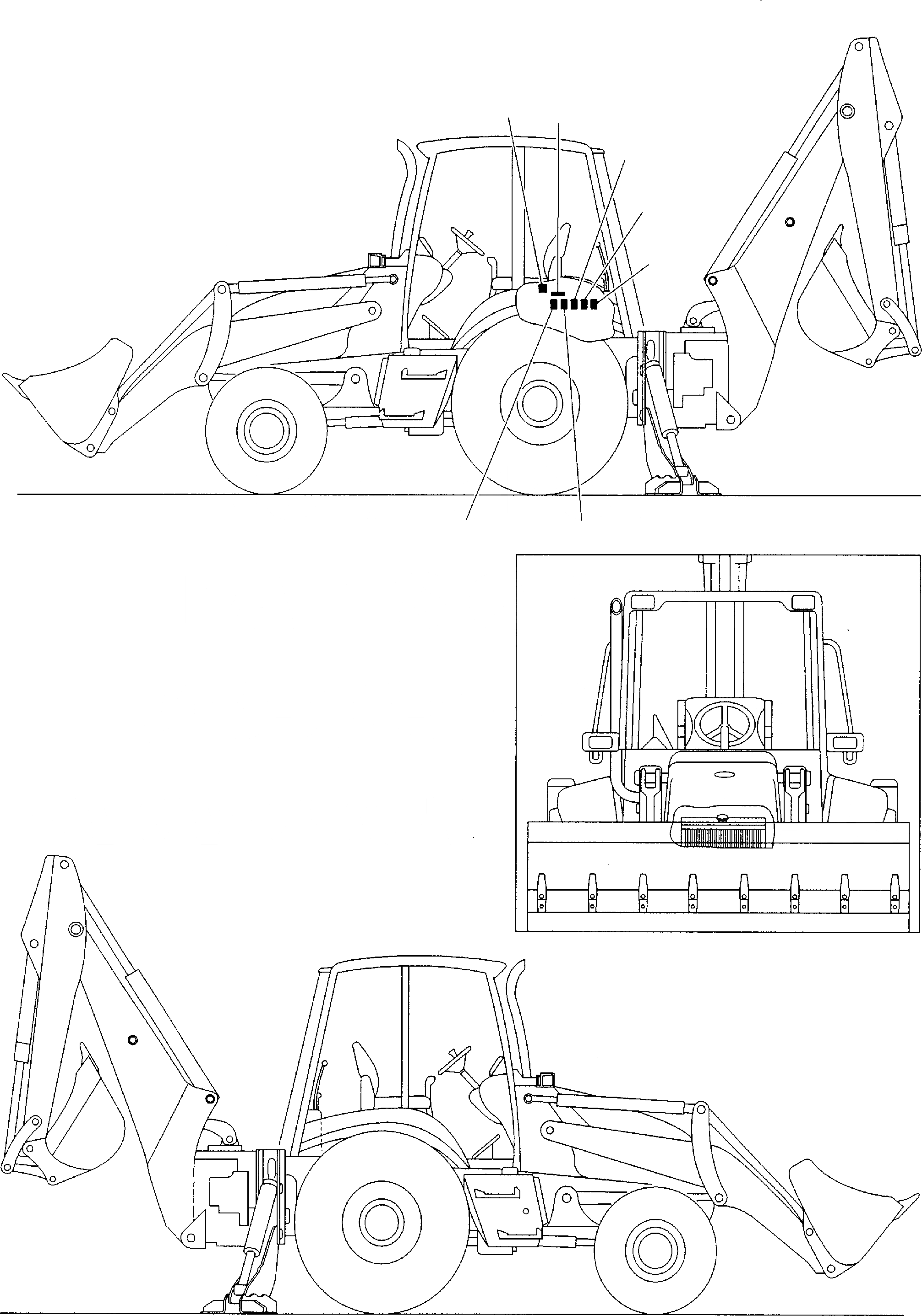 Схема запчастей Komatsu WB150-2 - НАКЛЕЙКИ (/) (ONLY ДЛЯ MACHINE С НАВЕСОМ) МАРКИРОВКА