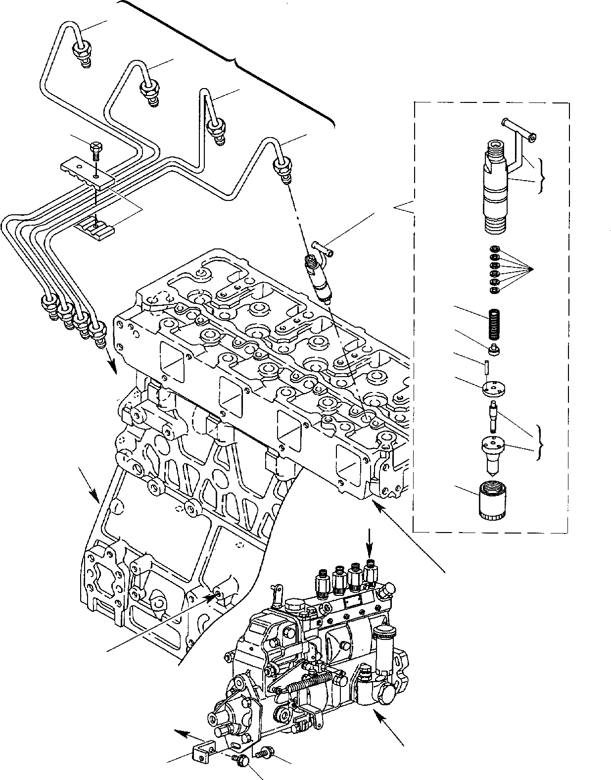 Схема запчастей Komatsu WB150-2 - ТОПЛИВН. ИНЖЕКТОРНЫЙ КЛАПАН ДВИГАТЕЛЬ