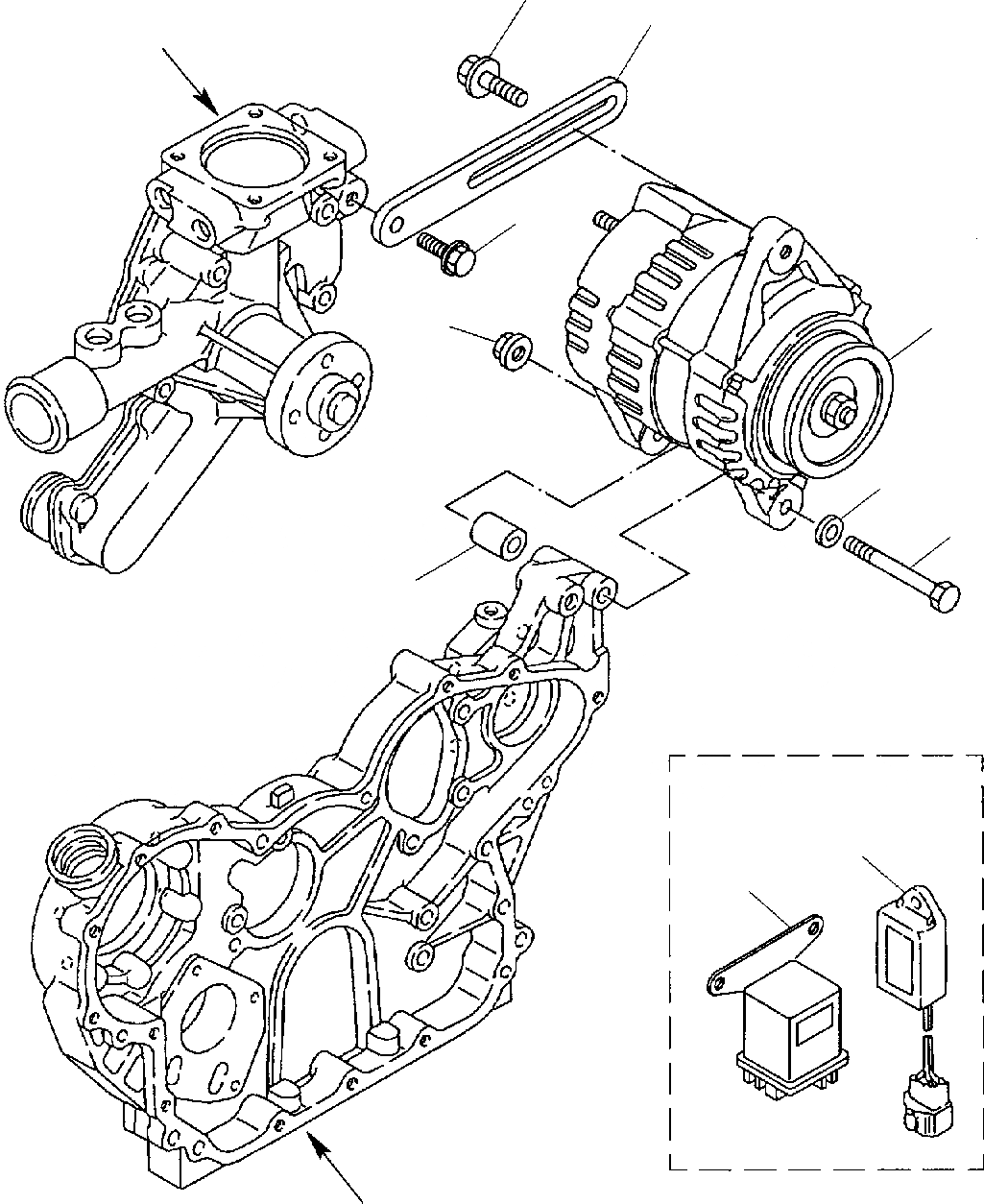 Схема запчастей Komatsu WB150-2 - ГЕНЕРАТОР ДВИГАТЕЛЬ