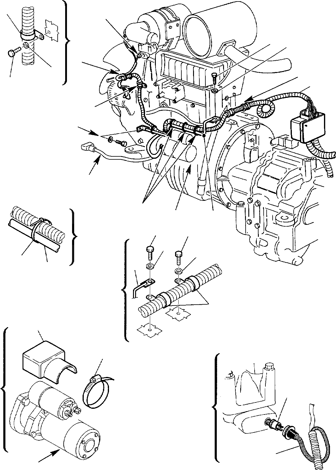 Схема запчастей Komatsu WB150-2 - ЭЛЕКТРИКА (/) КОМПОНЕНТЫ ДВИГАТЕЛЯ И ЭЛЕКТРИКА