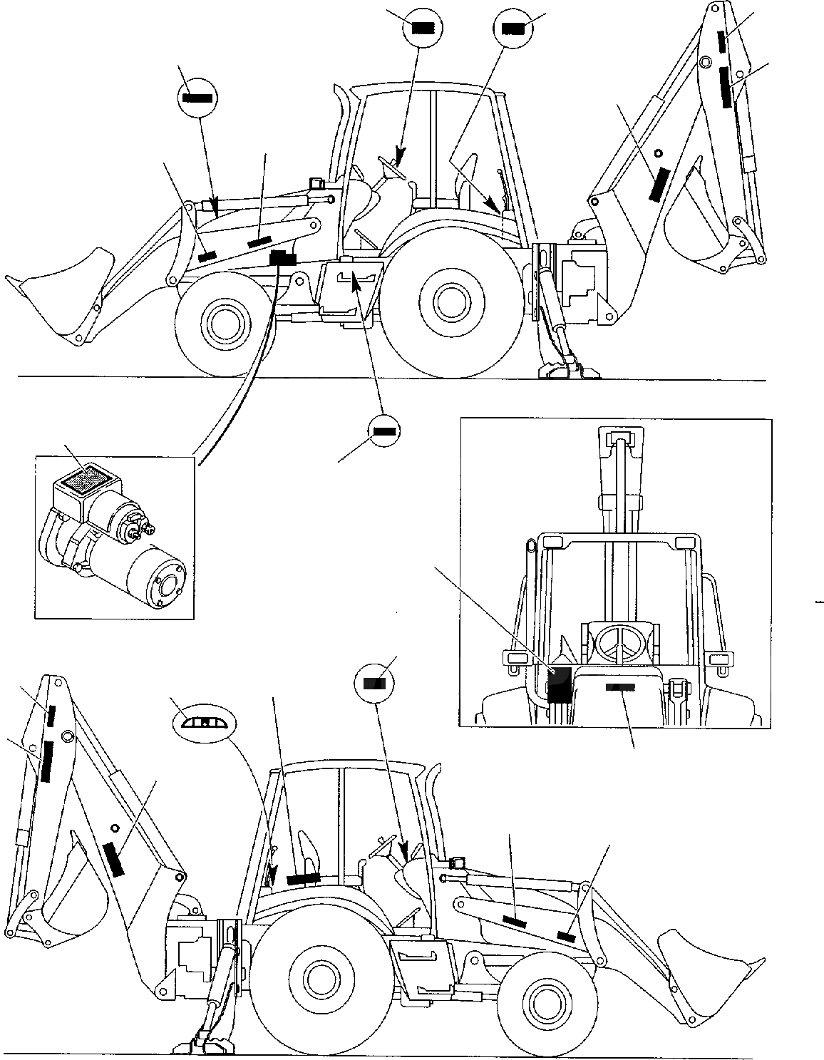 Схема запчастей Komatsu WB150-2 - НАКЛЕЙКИ (/) МАРКИРОВКА