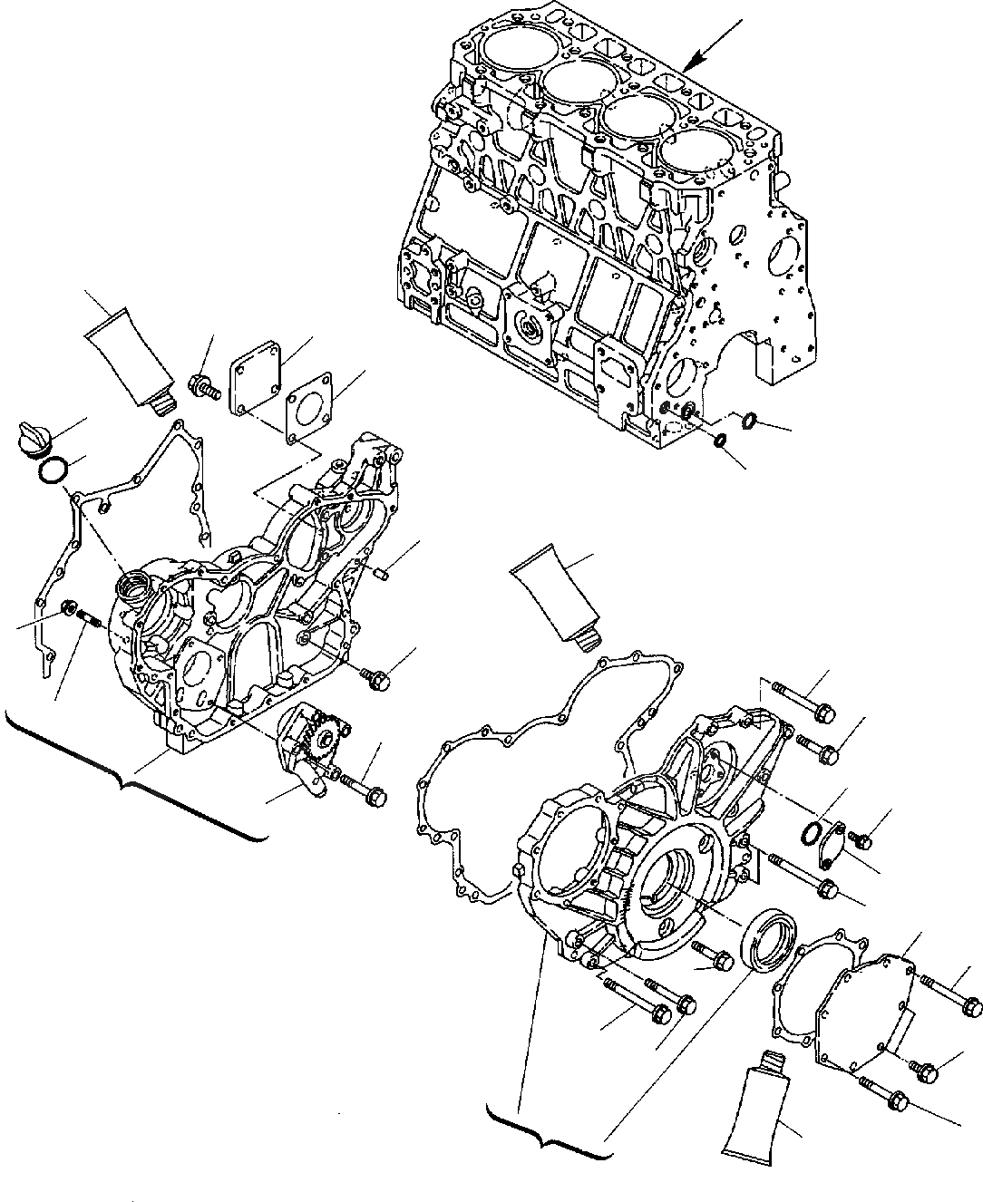 Схема запчастей Komatsu WB150-2 - КОЖУХ ШЕСТЕРЕН. ПЕРЕДАЧИ ДВИГАТЕЛЬ