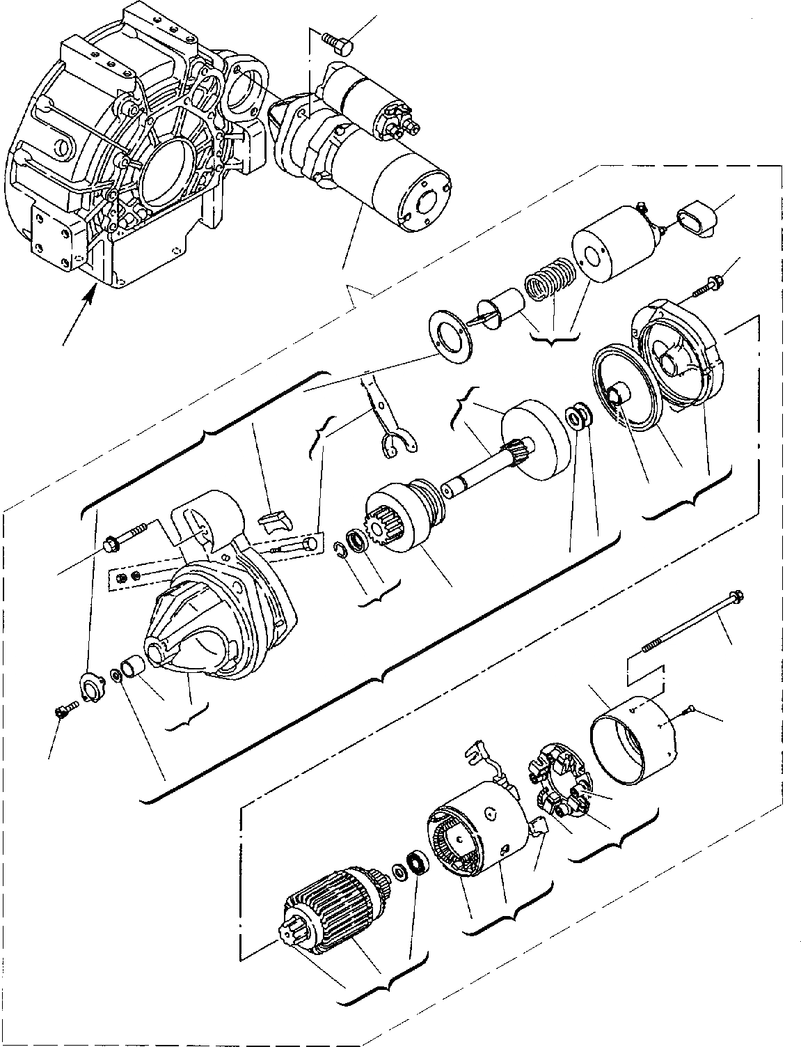 Схема запчастей Komatsu WB150-2 - СТАРТЕР ДВИГАТЕЛЬ