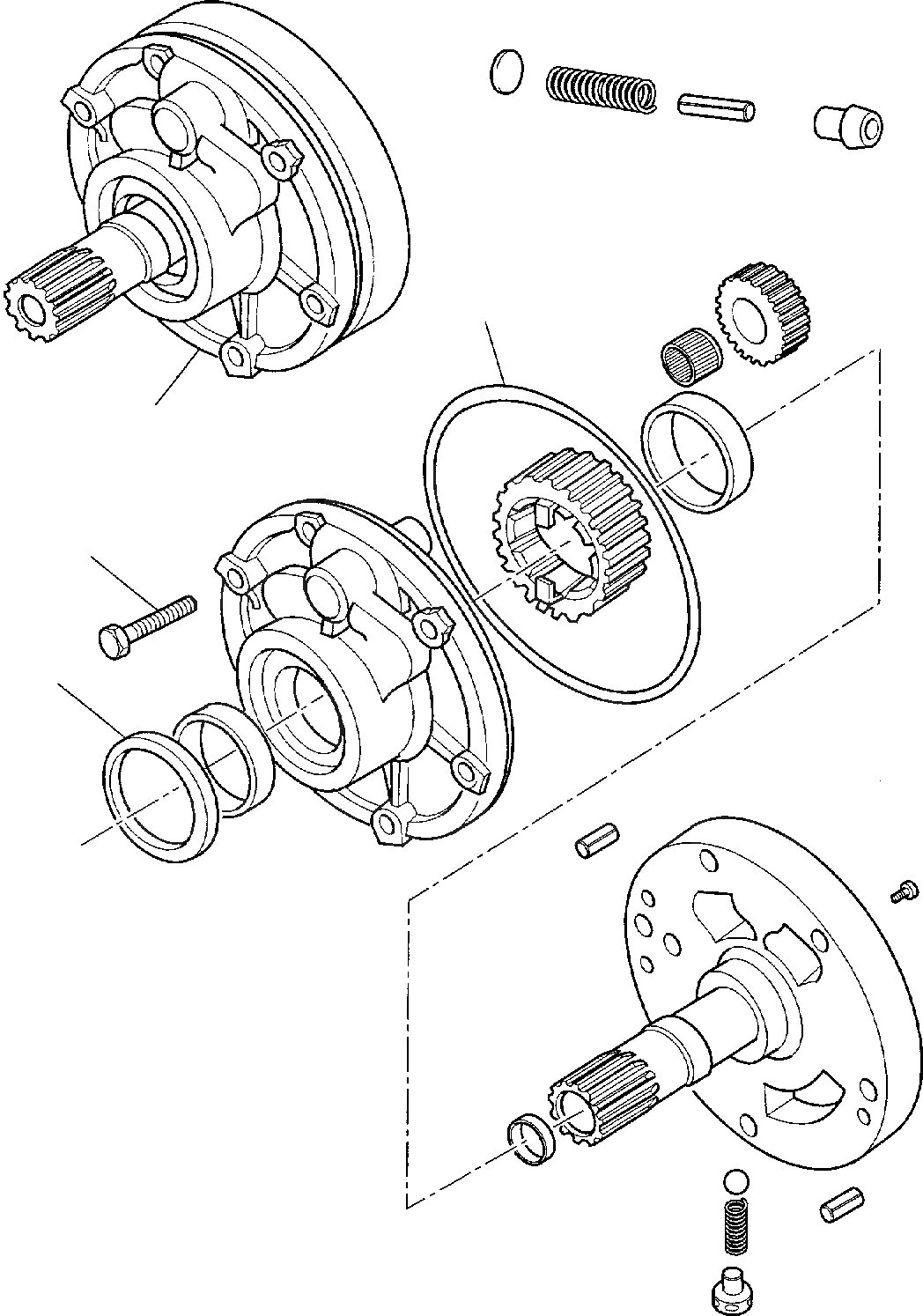 Схема запчастей Komatsu WB150-2 - ТРАНСМИССИЯ (WD) (/) РАМА