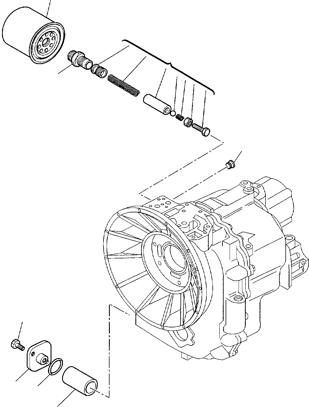 Схема запчастей Komatsu WB150-2 - ТРАНСМИССИЯ (WD) (/) РАМА