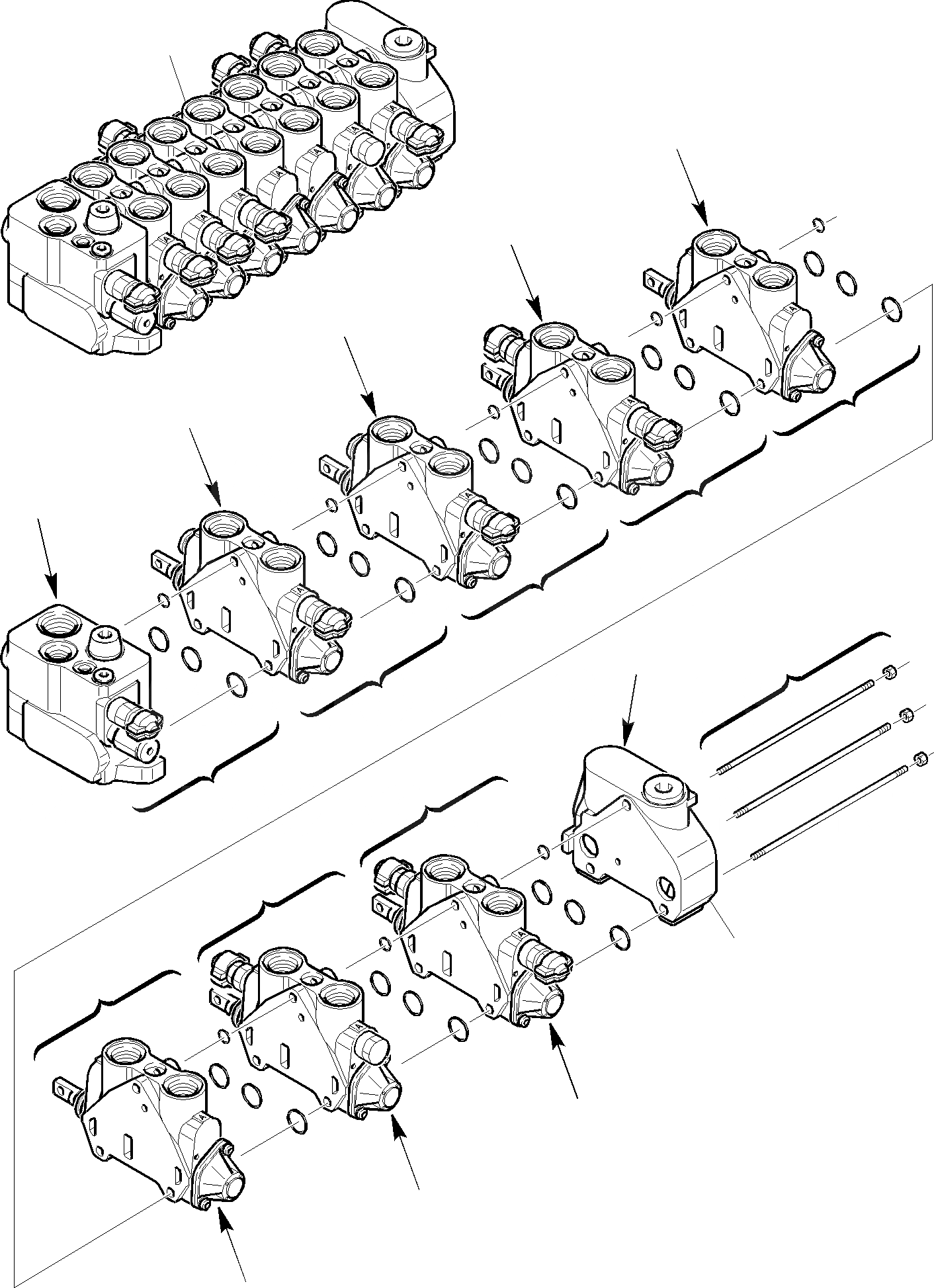 Схема запчастей Komatsu WB150-2 - УПРАВЛЯЮЩ. КЛАПАН (7-СЕКЦИОНН) (ДЛЯ МОЛОТА) ГИДРАВЛИКА РАБОЧЕЕ ОБОРУДОВАНИЕ