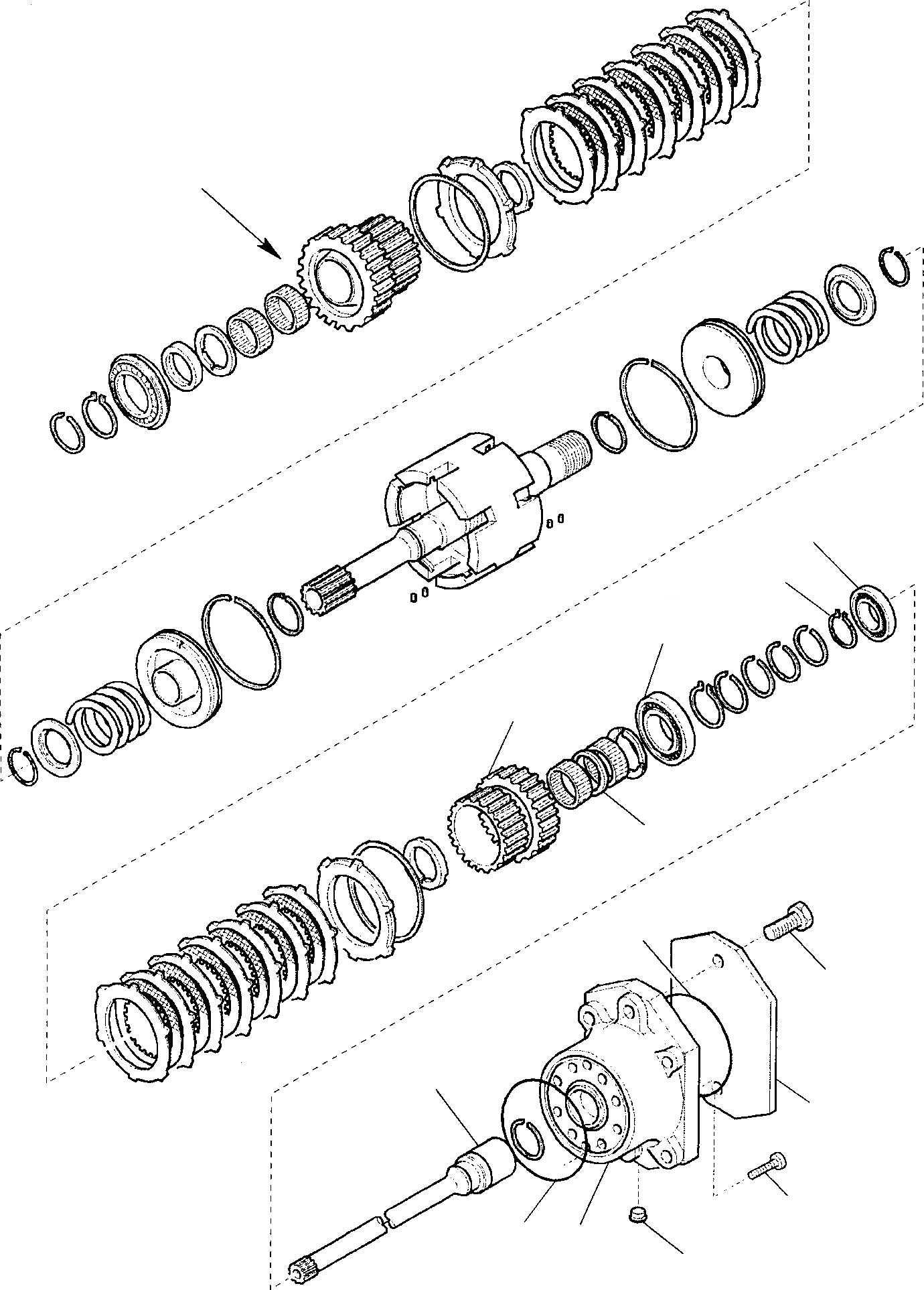 Схема запчастей Komatsu WB150PS-2 - ТРАНСМИССИЯ (/) РАМА