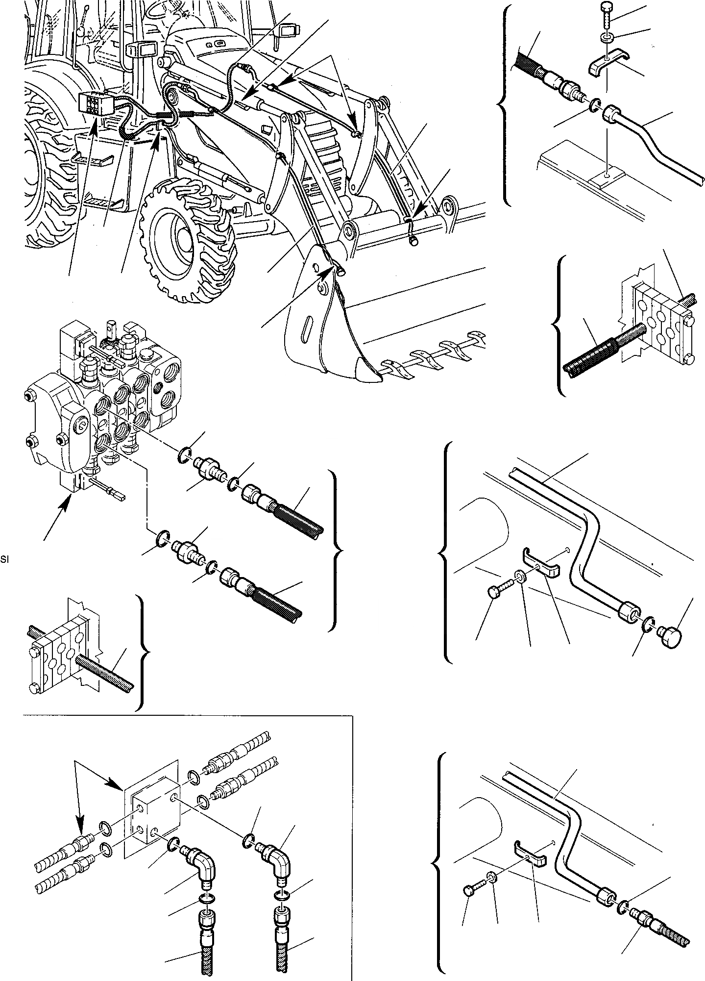 Схема запчастей Komatsu WB150PS-2 - ГИДРОЛИНИЯ (КОВШ - [4 В 1] ЛИНИЯ ЦИЛИНДРА) (/) ГИДРАВЛИКА РАБОЧЕЕ ОБОРУДОВАНИЕ