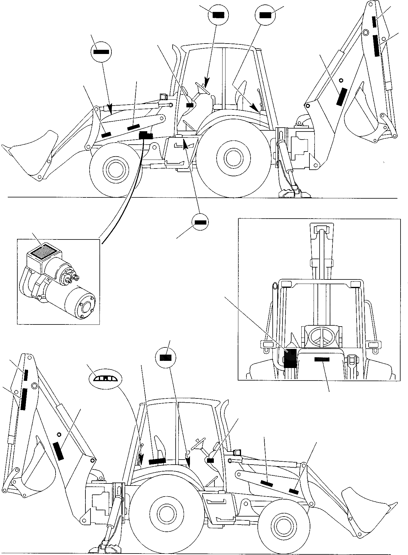 Схема запчастей Komatsu WB150PS-2 - НАКЛЕЙКИ (/) МАРКИРОВКА