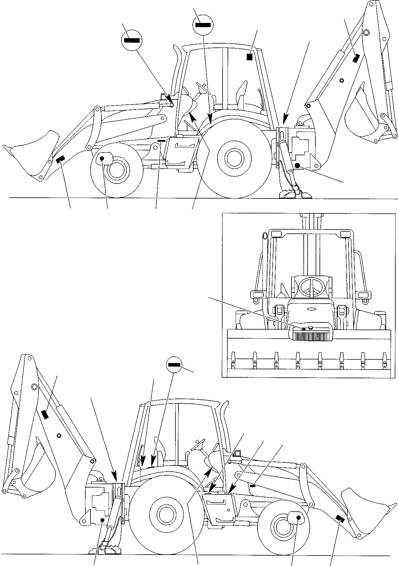 Схема запчастей Komatsu WB150PS-2 - НАКЛЕЙКИ (/) МАРКИРОВКА