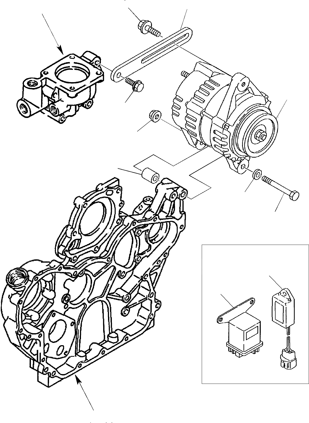 Схема запчастей Komatsu WB150AWS-2 - ГЕНЕРАТОР ДВИГАТЕЛЬ