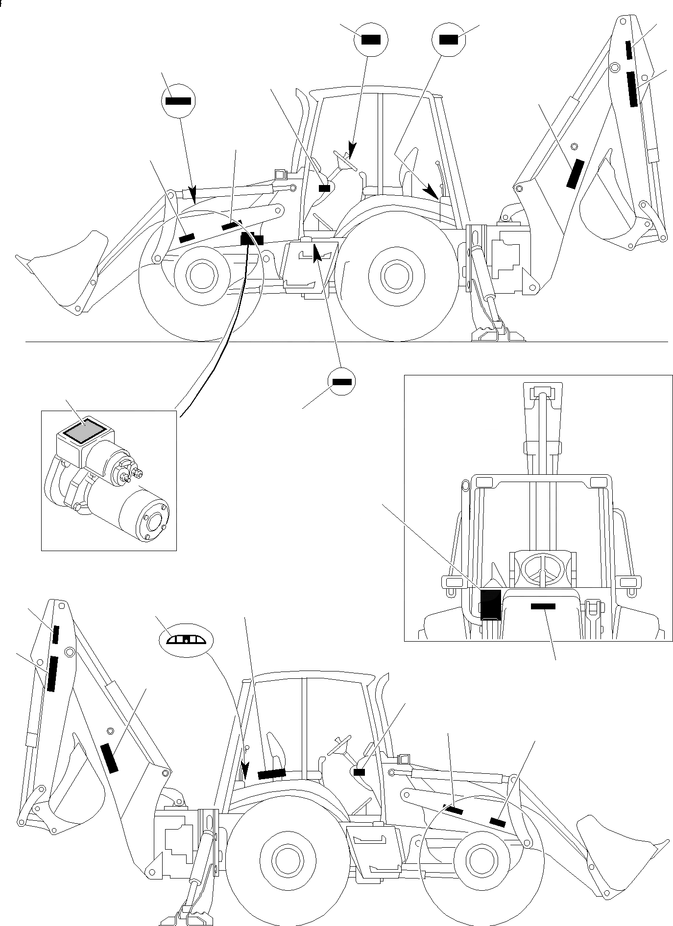 Схема запчастей Komatsu WB150AWS-2 - НАКЛЕЙКИ (/) МАРКИРОВКА