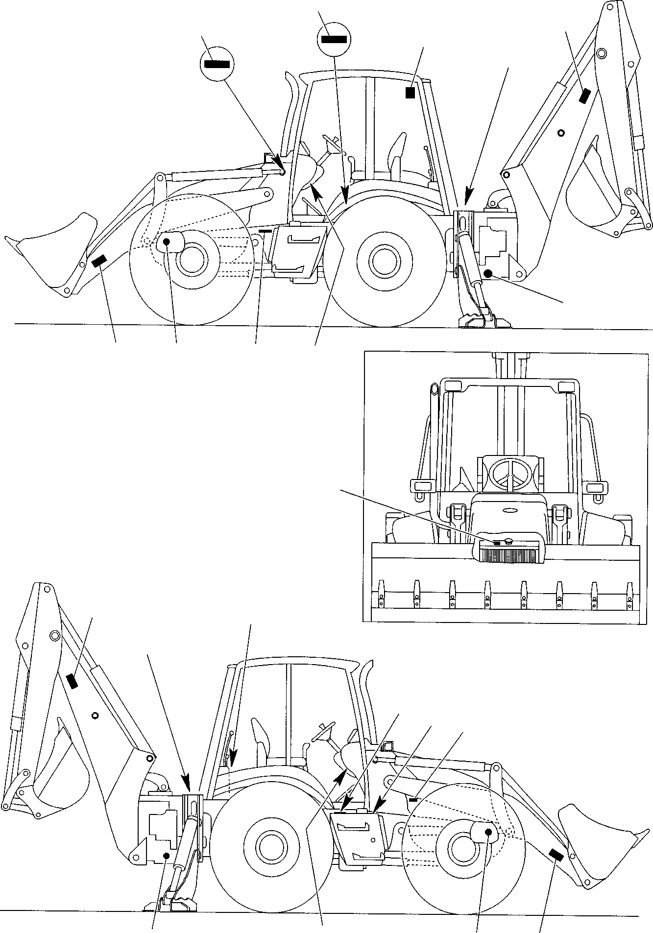 Схема запчастей Komatsu WB150AWS-2 - НАКЛЕЙКИ (/) МАРКИРОВКА