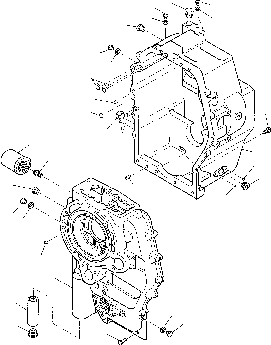 Схема запчастей Komatsu WB150PS-2 - ТРАНСМИССИЯ (/) РАМА