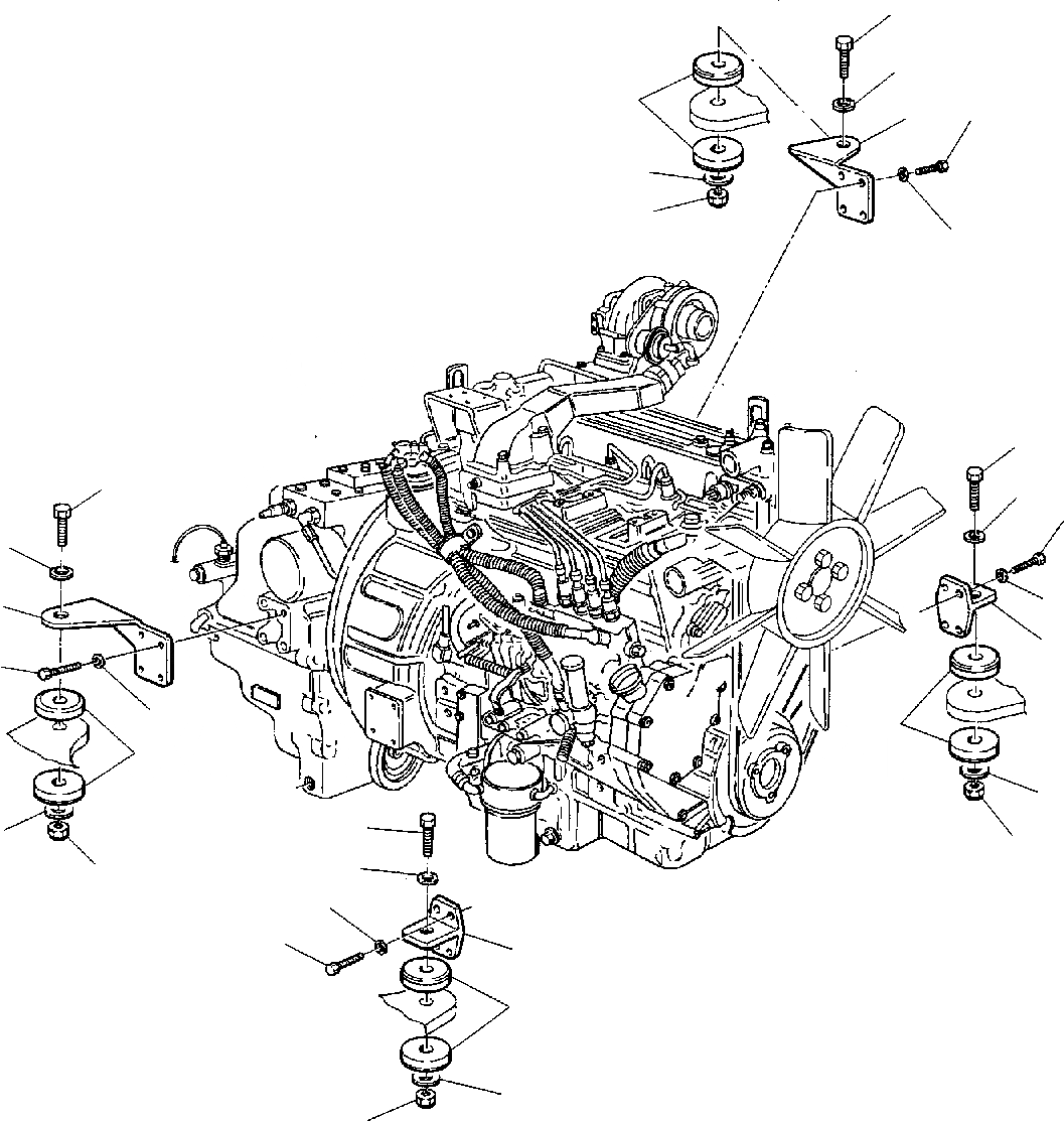 Схема запчастей Komatsu WB150PS-2 - КРЕПЛЕНИЕ ДВИГАТЕЛЯ ЧАСТЬ КОМПОНЕНТЫ ДВИГАТЕЛЯ И ЭЛЕКТРИКА