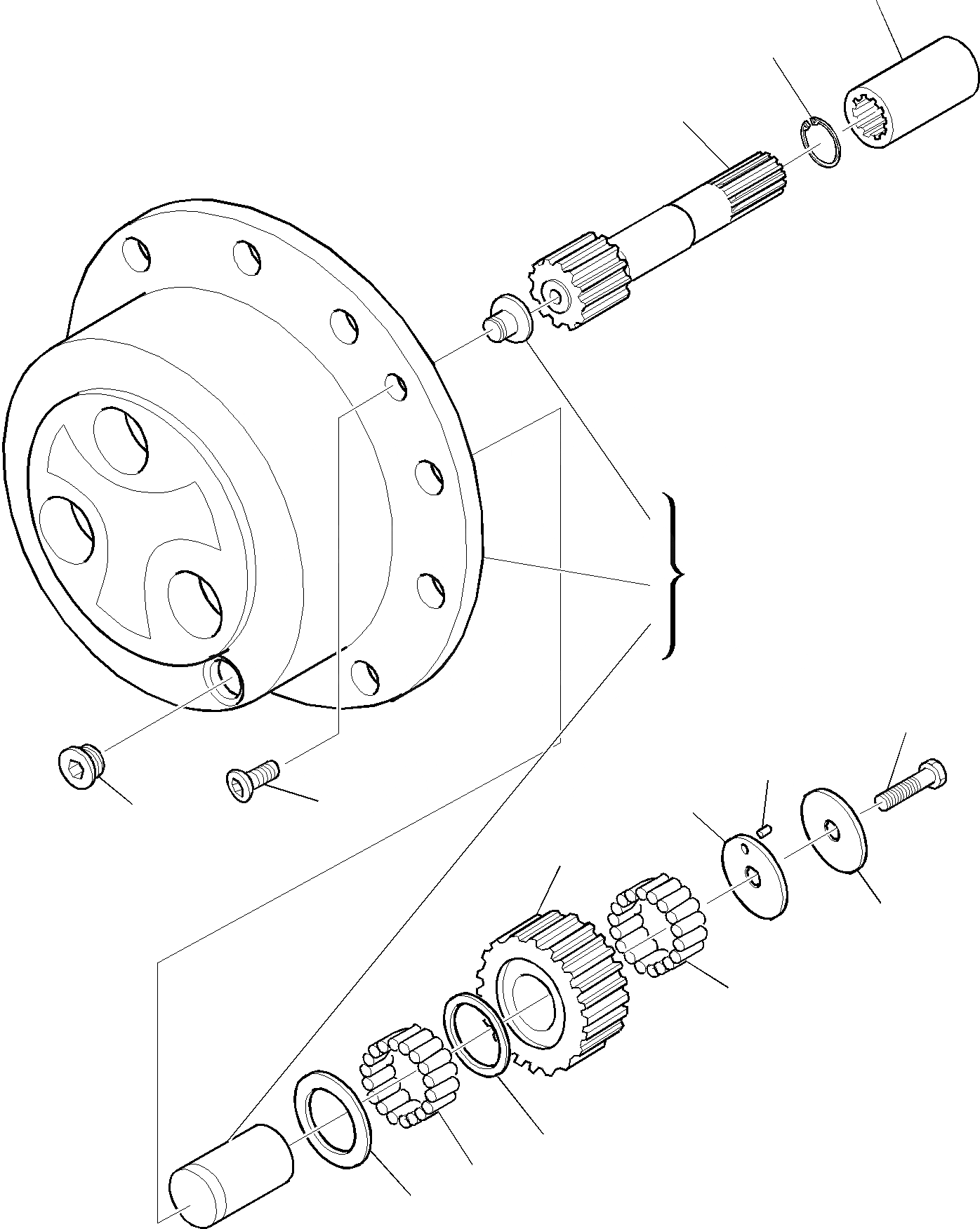 Схема запчастей Komatsu WB150PS-2 - ЗАДН. МОСТ (8/8) РАМА