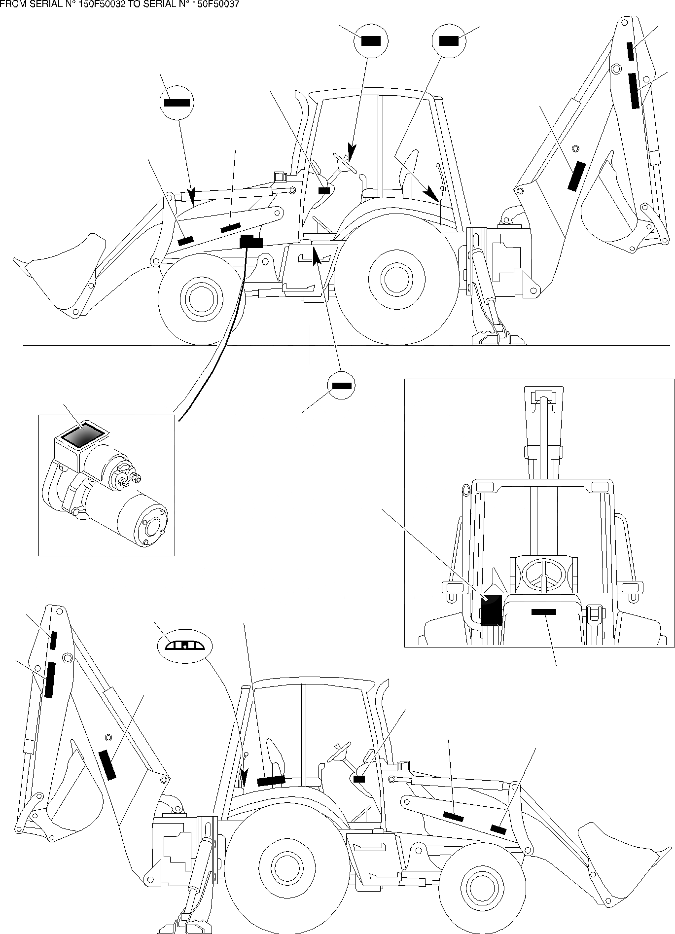 Схема запчастей Komatsu WB150PS-2 - НАКЛЕЙКИ (/) МАРКИРОВКА