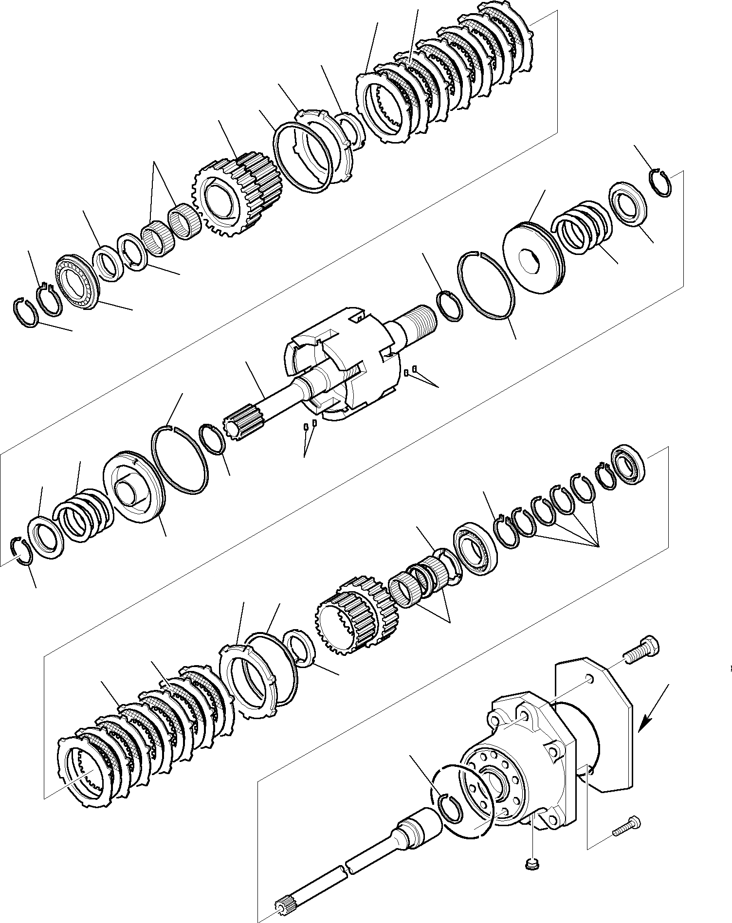 Схема запчастей Komatsu WB150WSC-2 - ТРАНСМИССИЯ (/) РАМА