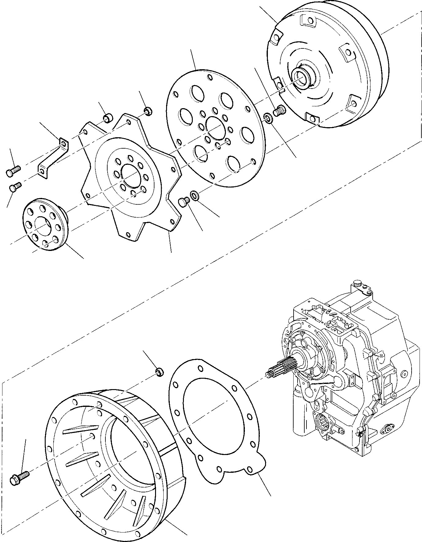 Схема запчастей Komatsu WB150WSC-2 - ТРАНСМИССИЯ (/) РАМА