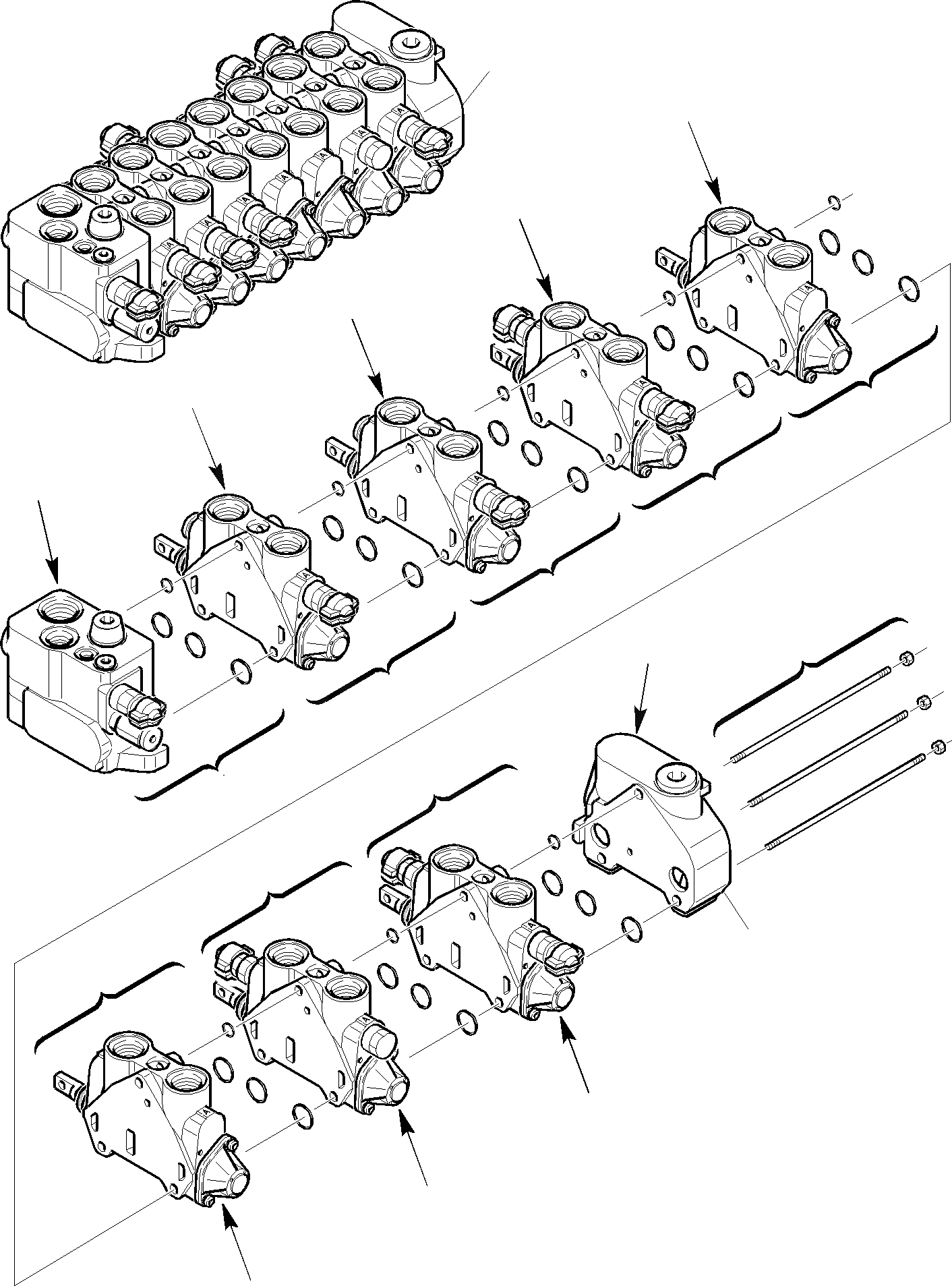 Схема запчастей Komatsu WB150WSC-2 - УПРАВЛЯЮЩ. КЛАПАН (7-СЕКЦИОНН) (ДЛЯ МОЛОТА) (/) ГИДРАВЛИКА РАБОЧЕЕ ОБОРУДОВАНИЕ