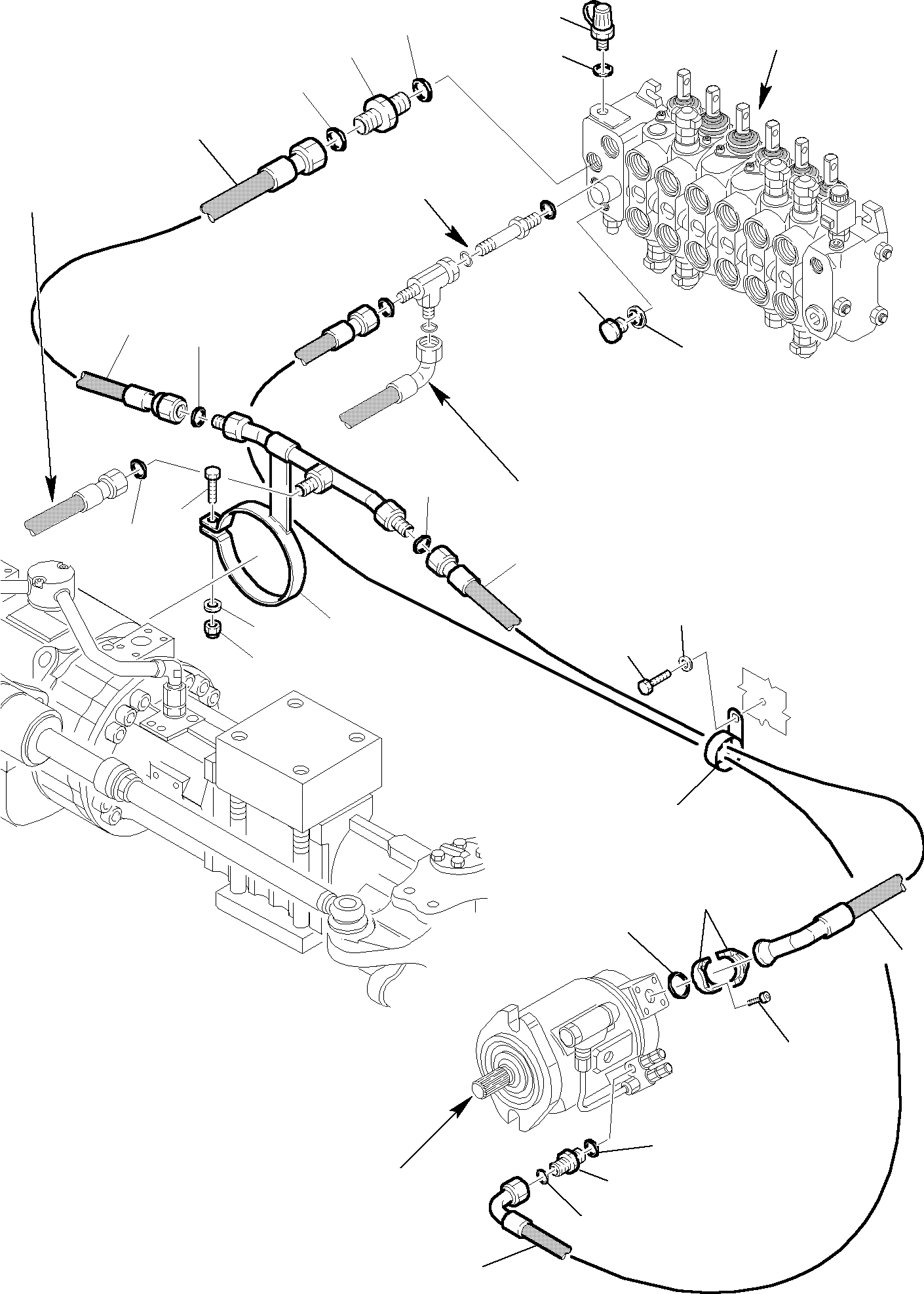 Схема запчастей Komatsu WB150WSC-2 - ГИДРОЛИНИЯ (ЛИНИЯ ПОДАЧИ) ГИДРАВЛИКА РАБОЧЕЕ ОБОРУДОВАНИЕ