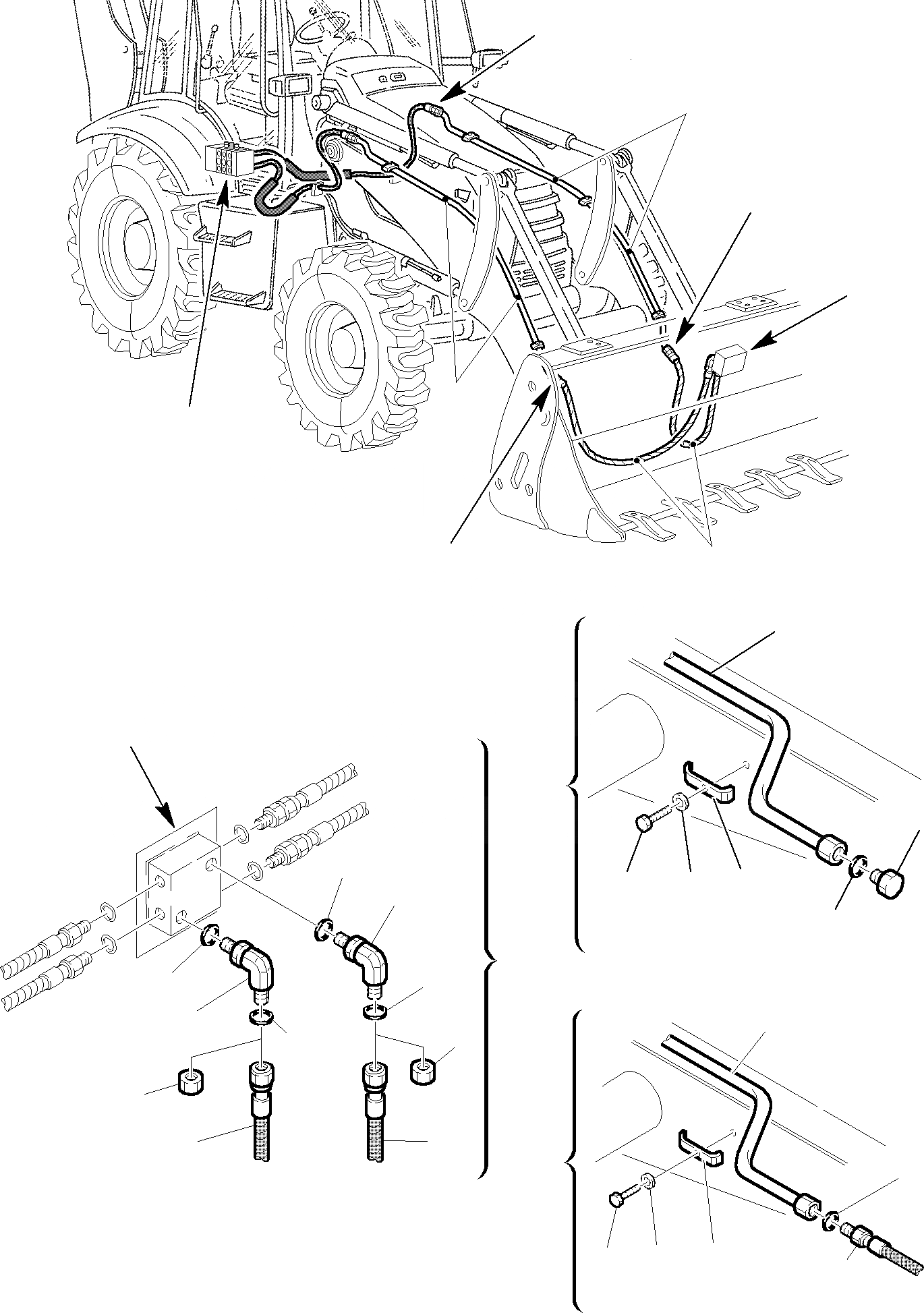 Схема запчастей Komatsu WB150WSC-2 - ГИДРОЛИНИЯ (КОВШ [4 В 1] ЛИНИЯ ЦИЛИНДРА) (/) ГИДРАВЛИКА РАБОЧЕЕ ОБОРУДОВАНИЕ