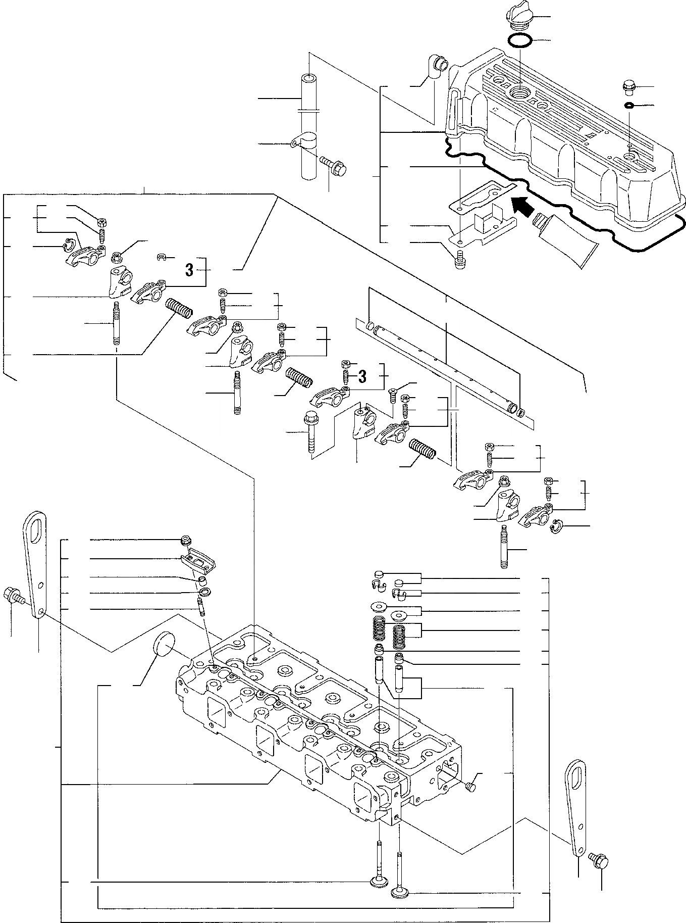 Схема запчастей Komatsu WB70A-1 - ГОЛОВКА ЦИЛИНДРОВ ГОЛОВКА ЦИЛИНДРОВ