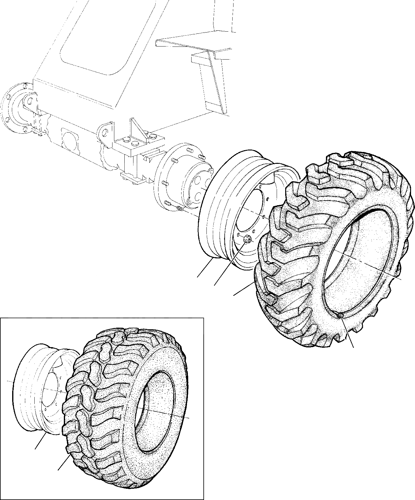 Схема запчастей Komatsu WB70A-1 - КОЛЕСА РАМА